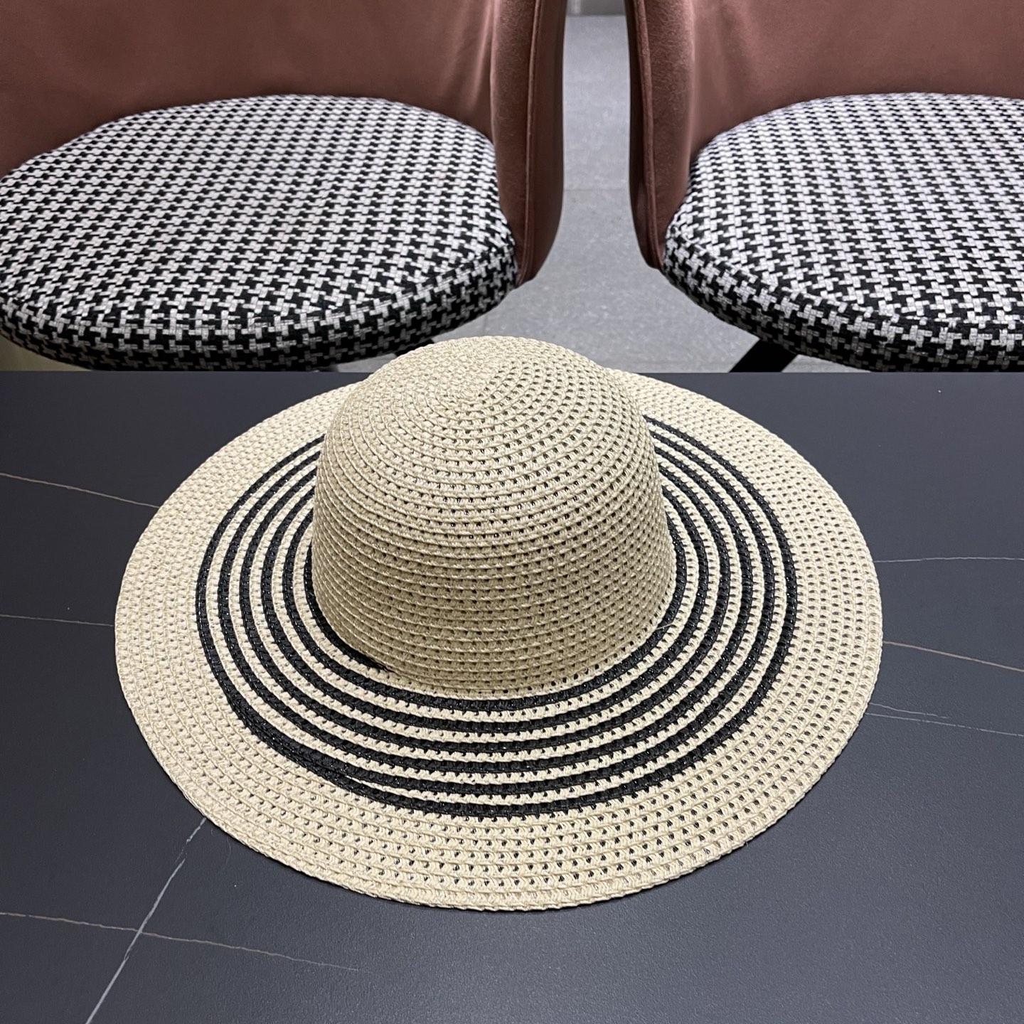 CHANEL香奈儿 网纱大檐草帽赫本风法式优雅出游旅行度假沙滩遮阳防晒网红渔夫帽