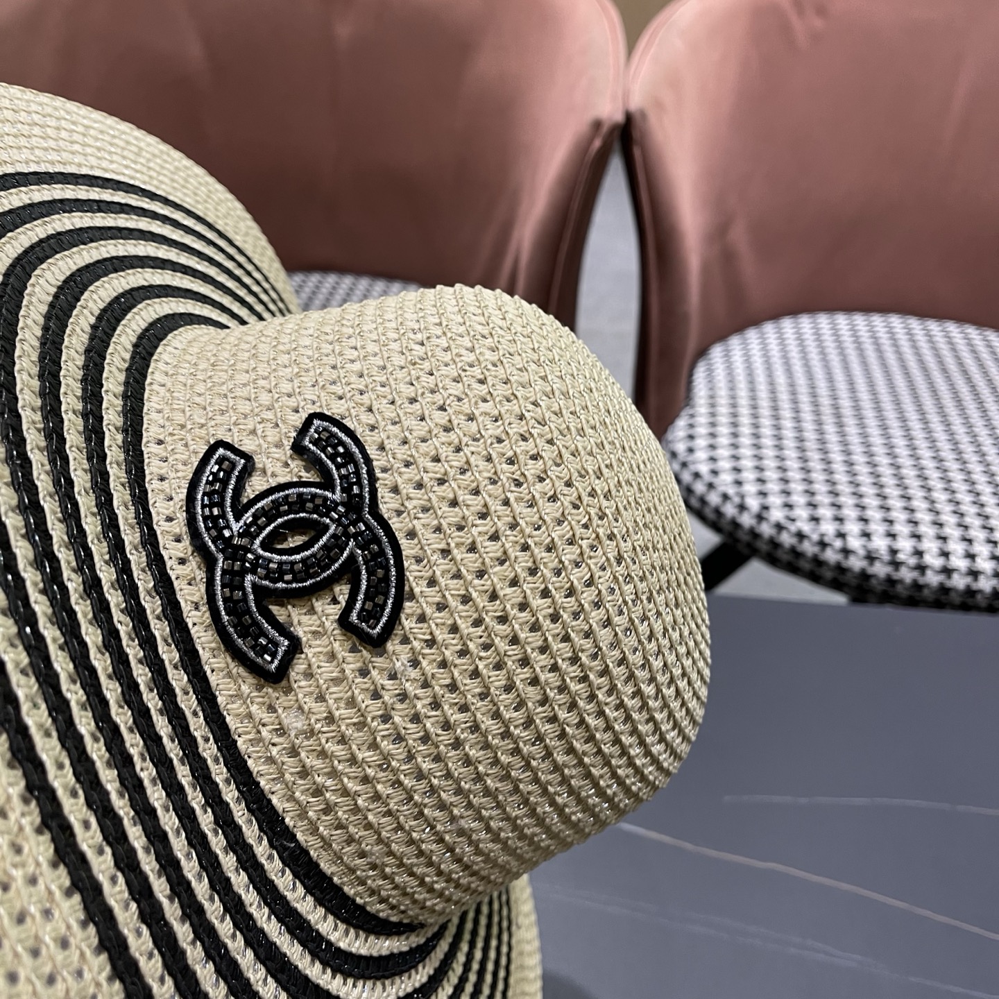 CHANEL香奈儿 网纱大檐草帽赫本风法式优雅出游旅行度假沙滩遮阳防晒网红渔夫帽