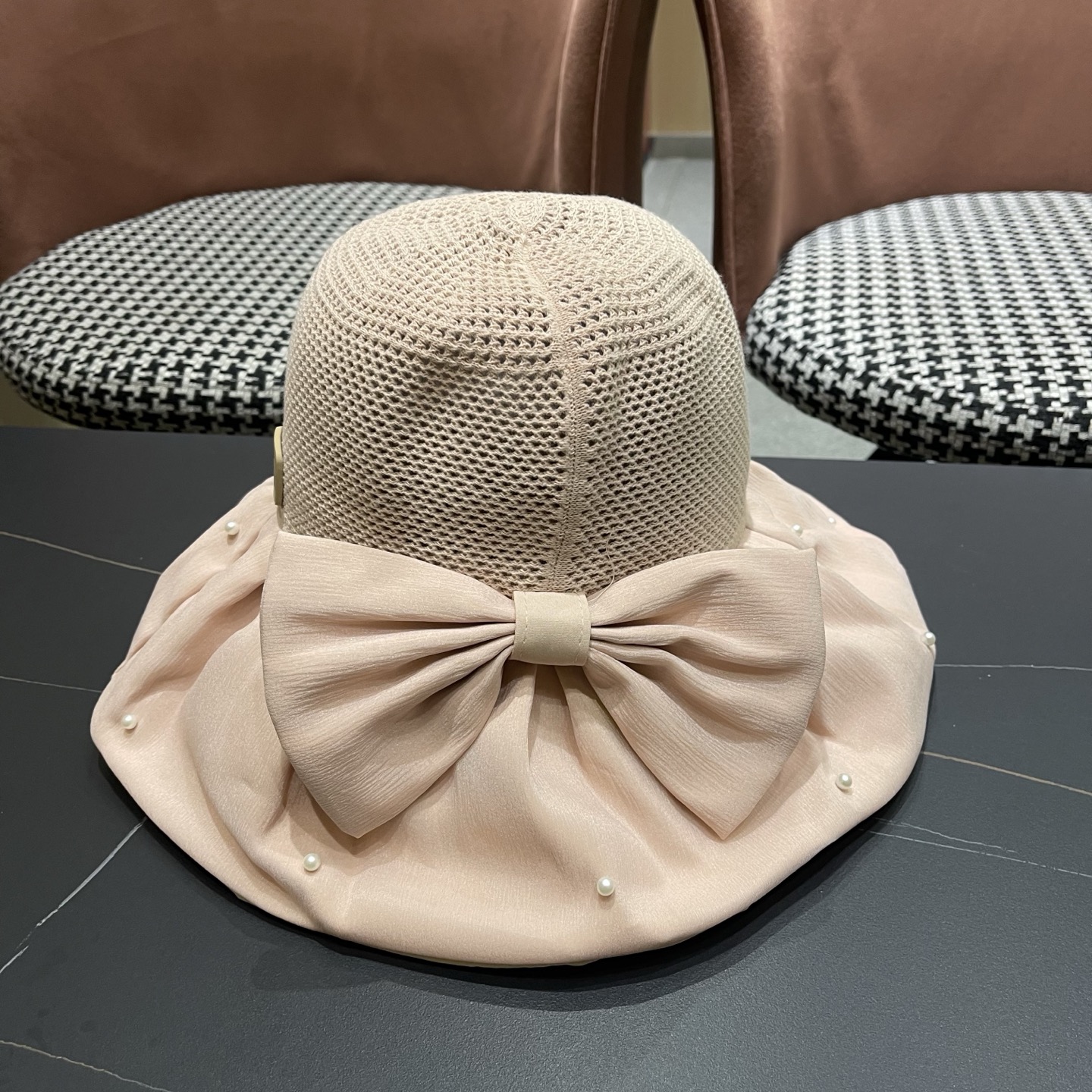 CHANEL香奈儿 夏季大檐蝴蝶结渔夫帽女户外骑车抗紫外线遮阳帽透气防晒帽