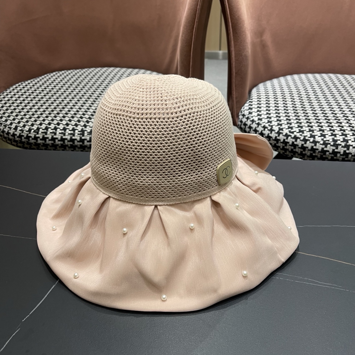 CHANEL香奈儿 夏季大檐蝴蝶结渔夫帽女户外骑车抗紫外线遮阳帽透气防晒帽