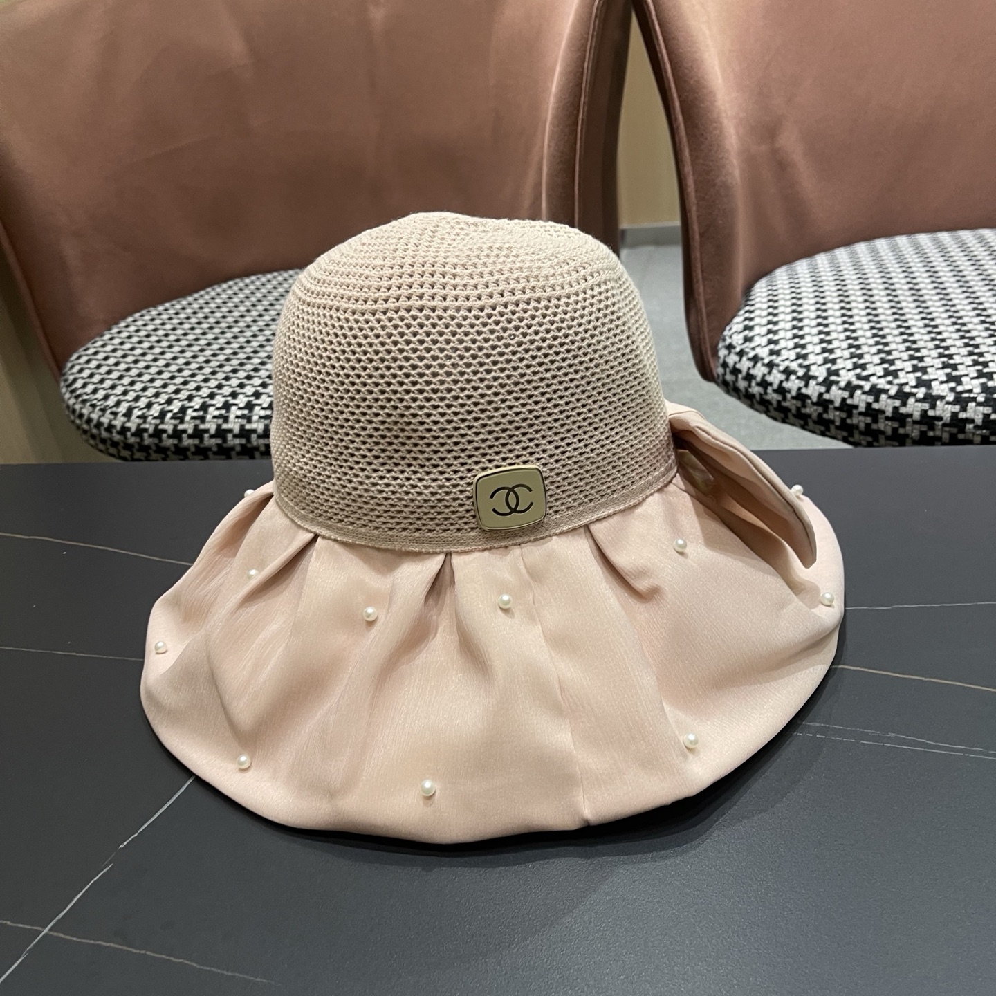 CHANEL香奈儿 夏季大檐蝴蝶结渔夫帽女户外骑车抗紫外线遮阳帽透气防晒帽