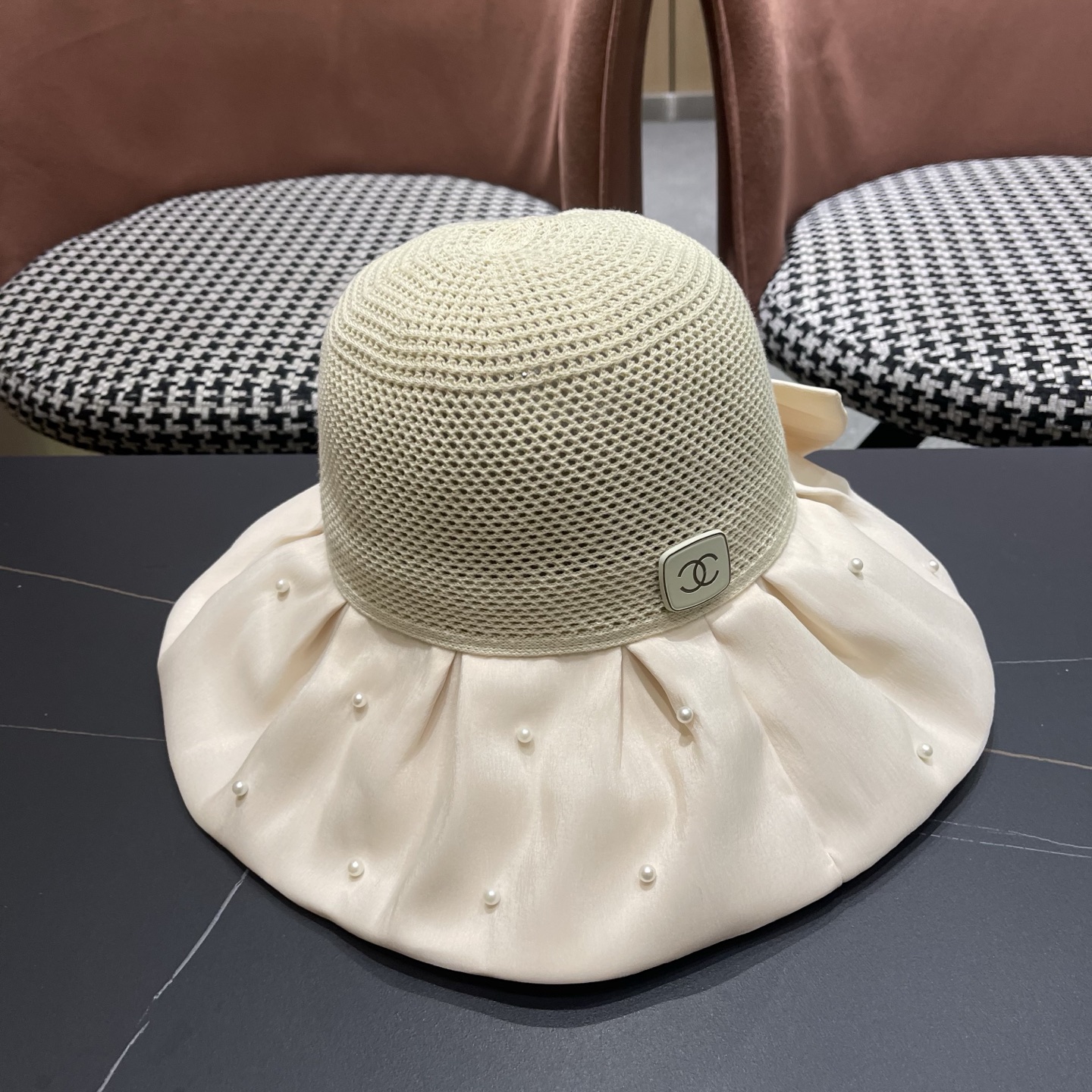 CHANEL香奈儿 夏季大檐蝴蝶结渔夫帽女户外骑车抗紫外线遮阳帽透气防晒帽
