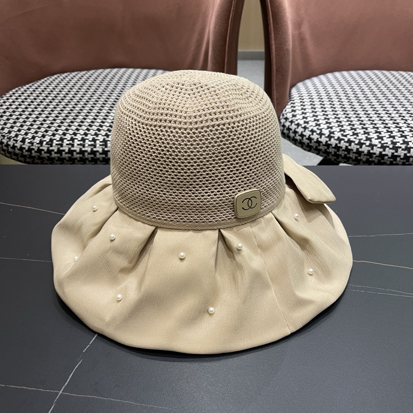 CHANEL香奈儿 夏季大檐蝴蝶结渔夫帽女户外骑车抗紫外线遮阳帽透气防晒帽