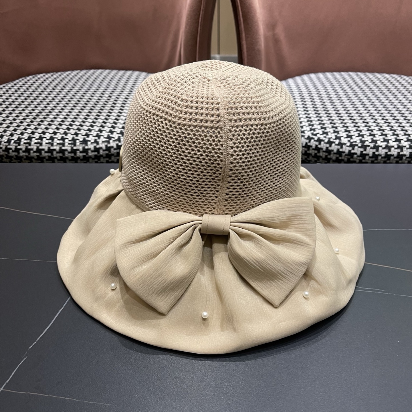 CHANEL香奈儿 夏季大檐蝴蝶结渔夫帽女户外骑车抗紫外线遮阳帽透气防晒帽