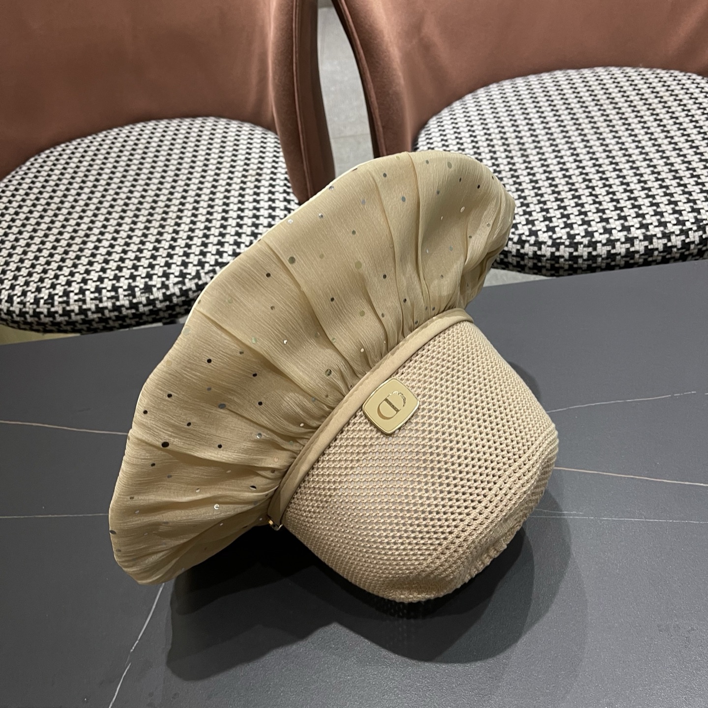 迪奥Dior 韩版波点蝴蝶结渔夫帽子女夏季出游防紫外线遮阳帽透气防晒帽百搭