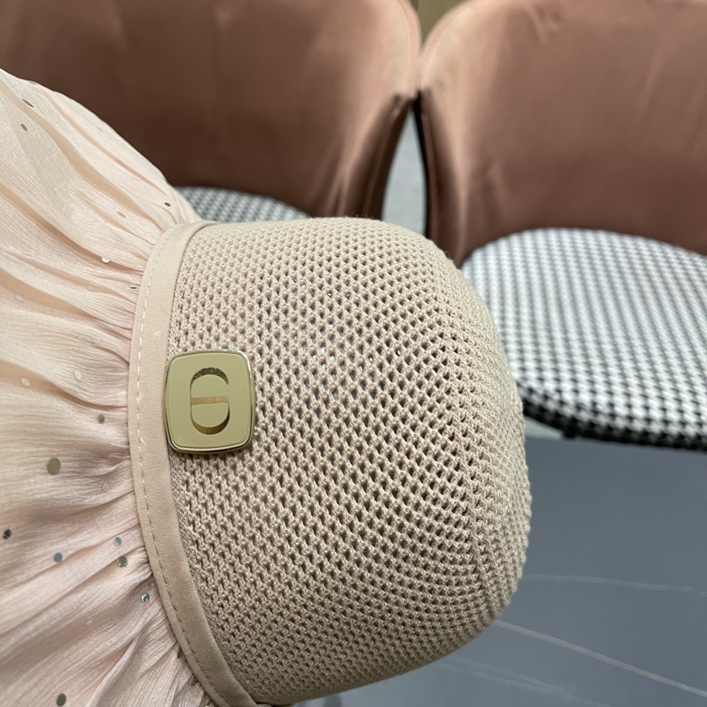 迪奥Dior 韩版波点蝴蝶结渔夫帽子女夏季出游防紫外线遮阳帽透气防晒帽百搭