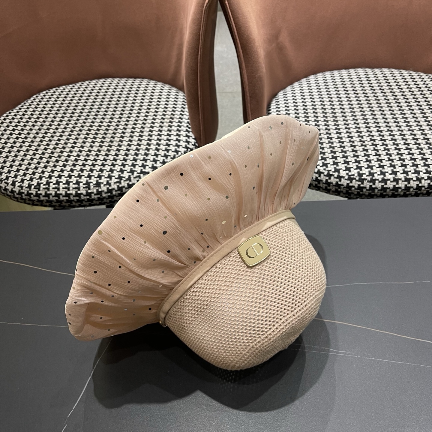 迪奥Dior 韩版波点蝴蝶结渔夫帽子女夏季出游防紫外线遮阳帽透气防晒帽百搭