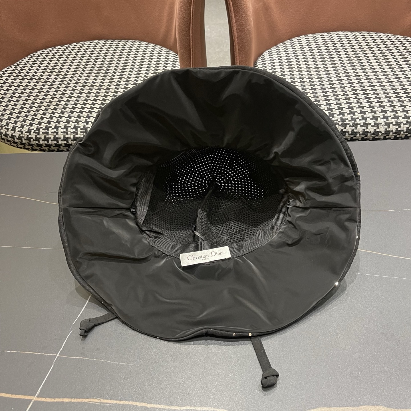 迪奥Dior 韩版波点蝴蝶结渔夫帽子女夏季出游防紫外线遮阳帽透气防晒帽百搭