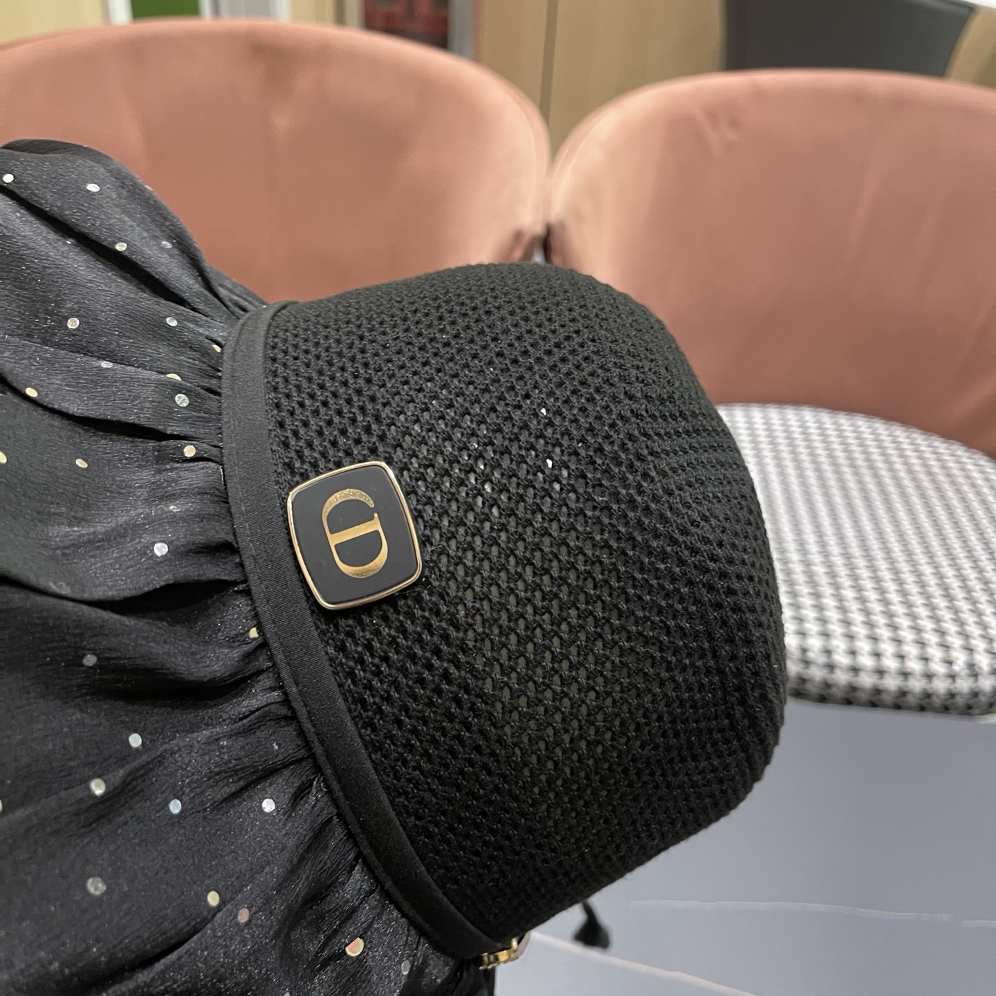 迪奥Dior 韩版波点蝴蝶结渔夫帽子女夏季出游防紫外线遮阳帽透气防晒帽百搭