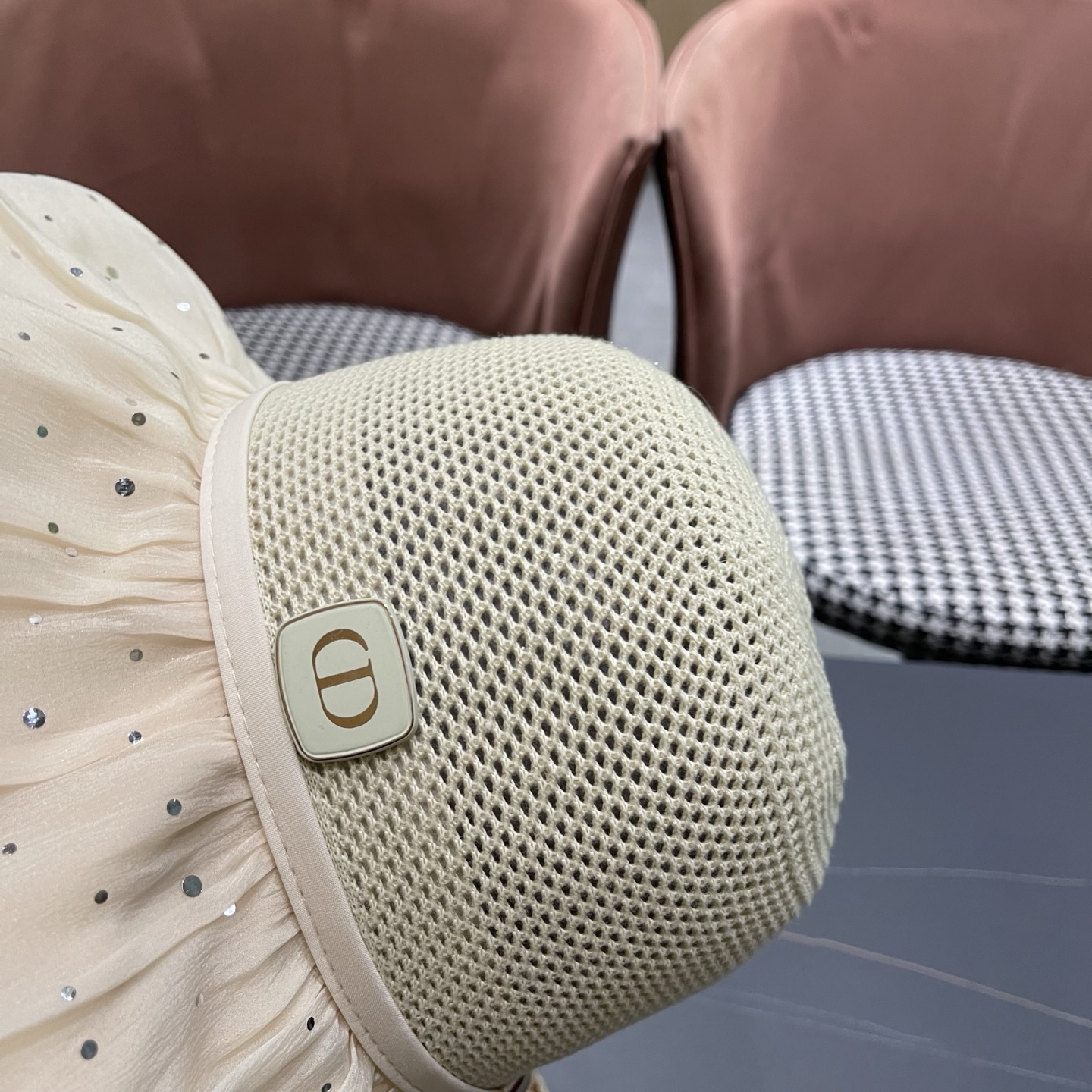 迪奥Dior 韩版波点蝴蝶结渔夫帽子女夏季出游防紫外线遮阳帽透气防晒帽百搭