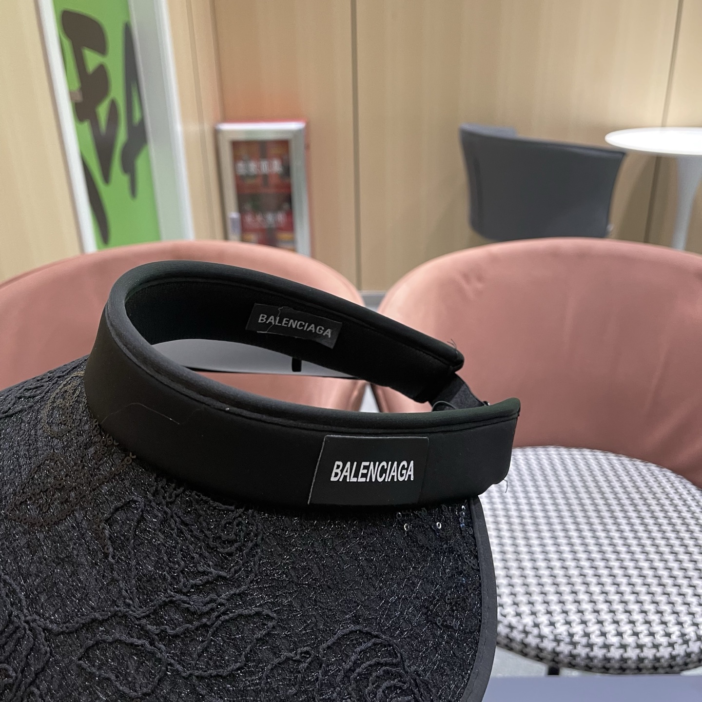 BALENCIAGA巴黎世家 新款蕾丝空顶遮阳帽子女夏季户外通勤防晒帽大帽檐时尚透气显脸小