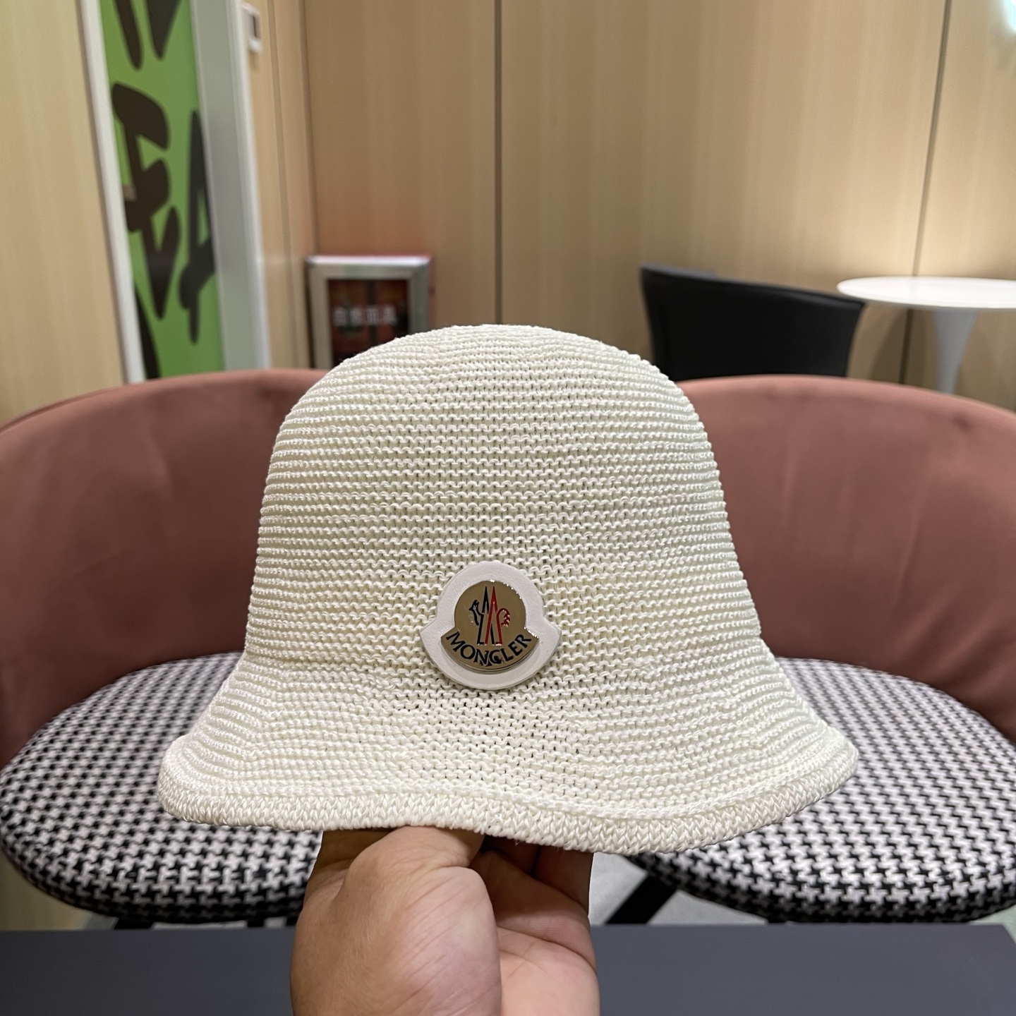 MONCLER（蒙口）韩版纯色简约显脸小渔夫帽子女春夏季透气遮阳防晒时尚百搭水桶帽