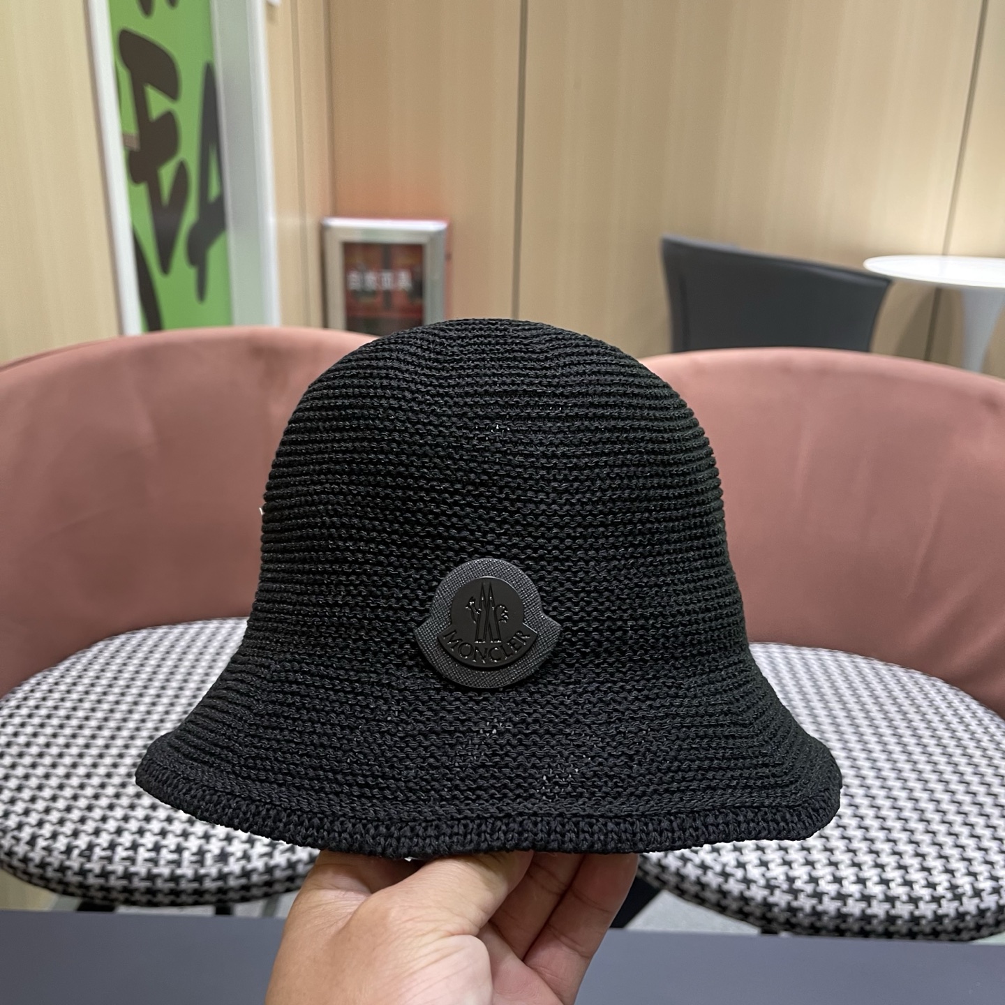 MONCLER（蒙口）韩版纯色简约显脸小渔夫帽子女春夏季透气遮阳防晒时尚百搭水桶帽