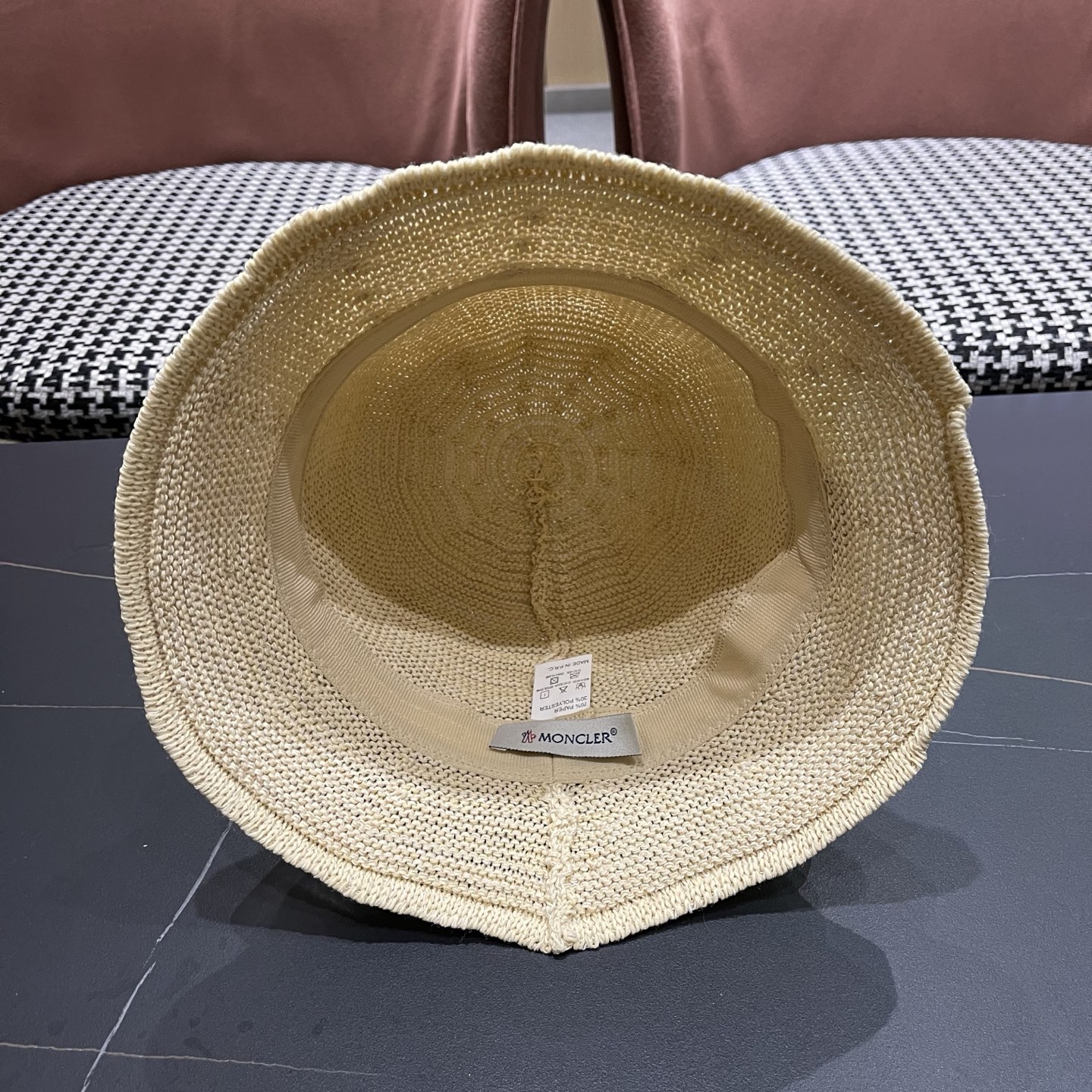 MONCLER（蒙口）韩版纯色简约显脸小渔夫帽子女春夏季透气遮阳防晒时尚百搭水桶帽