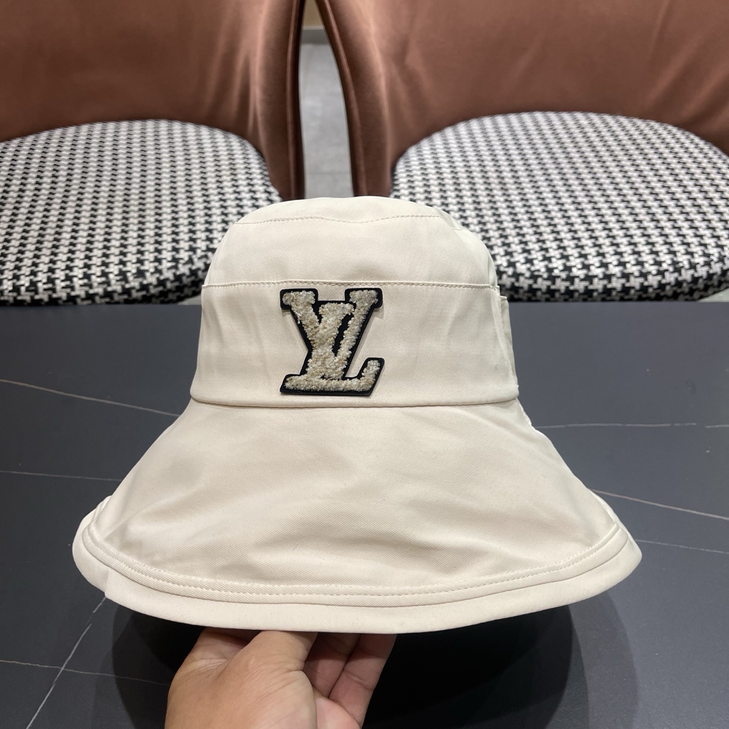 LV路易威登 日系新款百搭蝴蝶结太阳帽英伦渔夫帽女可折叠防晒春秋季大檐帽潮