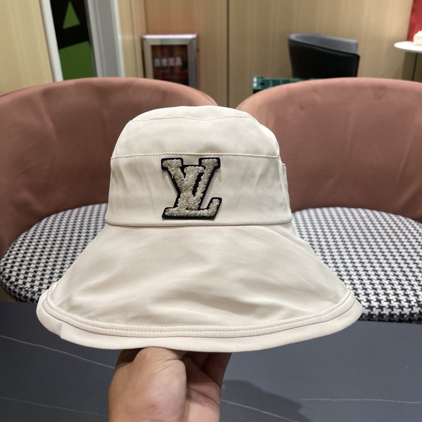 LV路易威登 日系新款百搭蝴蝶结太阳帽英伦渔夫帽女可折叠防晒春秋季大檐帽潮