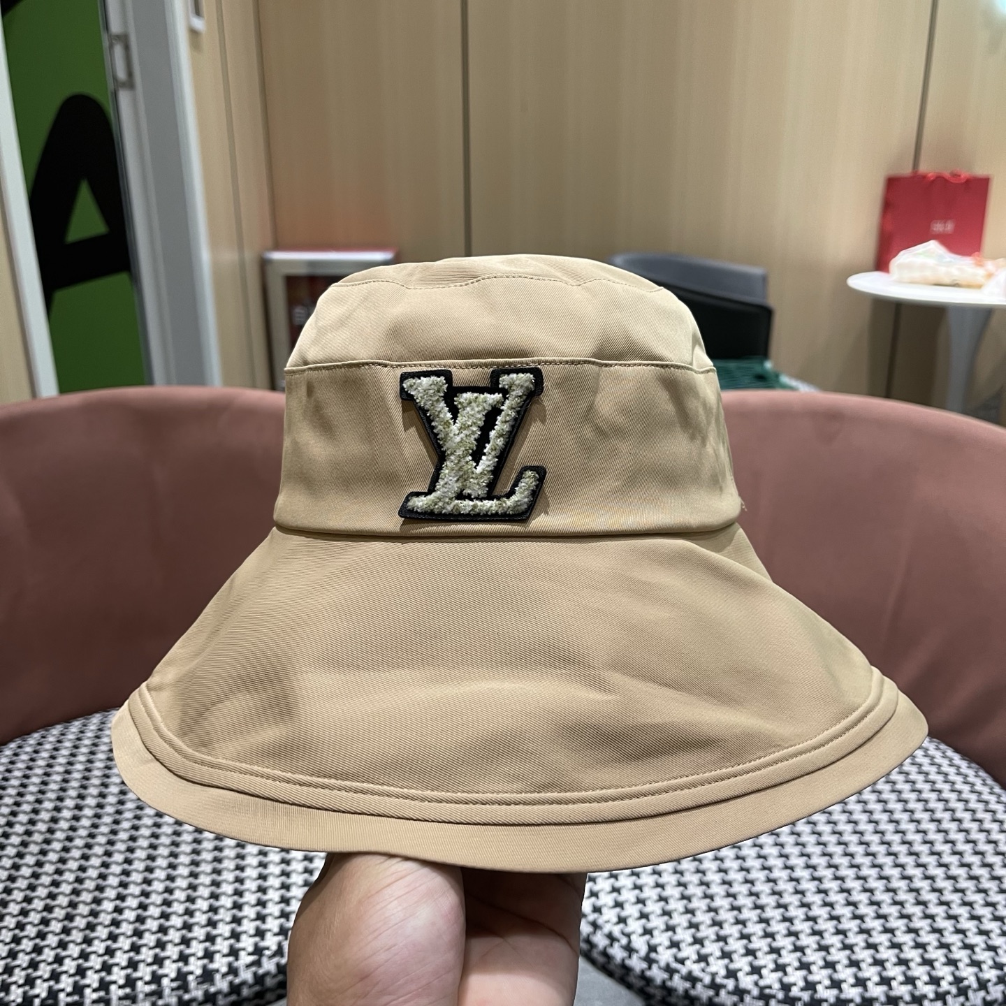 LV路易威登 日系新款百搭蝴蝶结太阳帽英伦渔夫帽女可折叠防晒春秋季大檐帽潮
