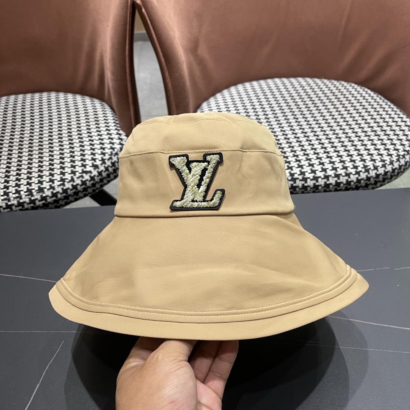 LV路易威登 日系新款百搭蝴蝶结太阳帽英伦渔夫帽女可折叠防晒春秋季大檐帽潮