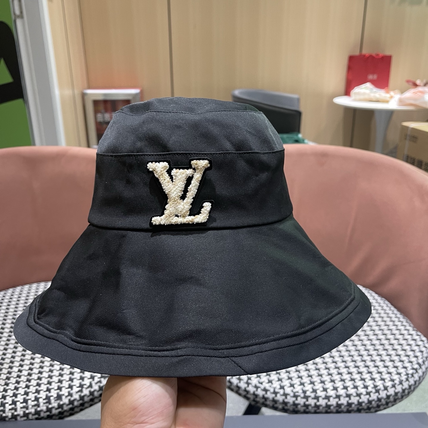 LV路易威登 日系新款百搭蝴蝶结太阳帽英伦渔夫帽女可折叠防晒春秋季大檐帽潮