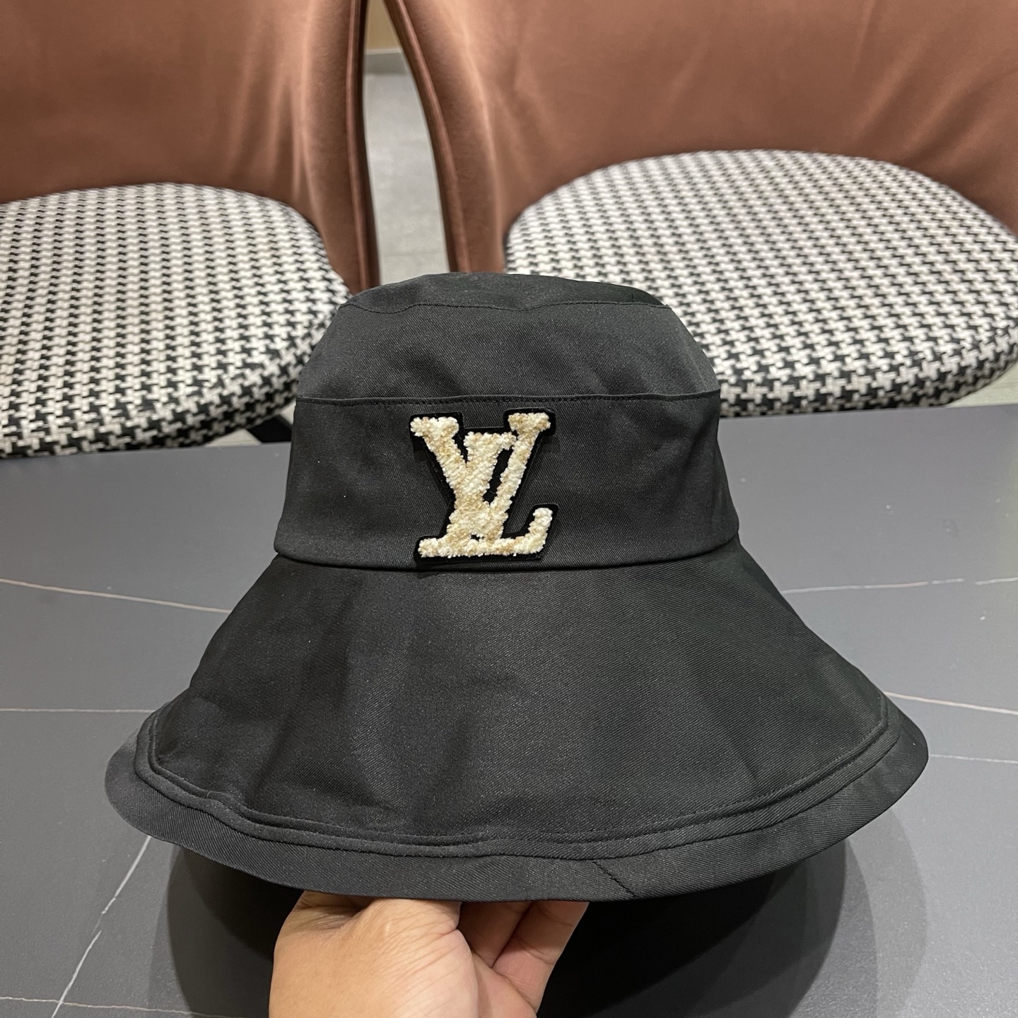 LV路易威登 日系新款百搭蝴蝶结太阳帽英伦渔夫帽女可折叠防晒春秋季大檐帽潮