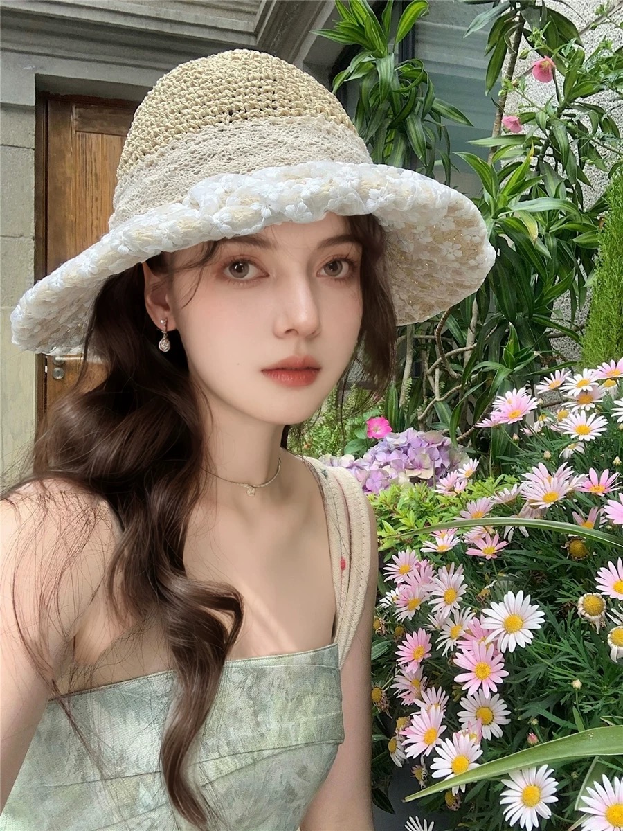 Dior迪奥 田园风编织草帽女2026夏新款时尚洋气大檐海边沙滩防晒遮阳渔夫帽