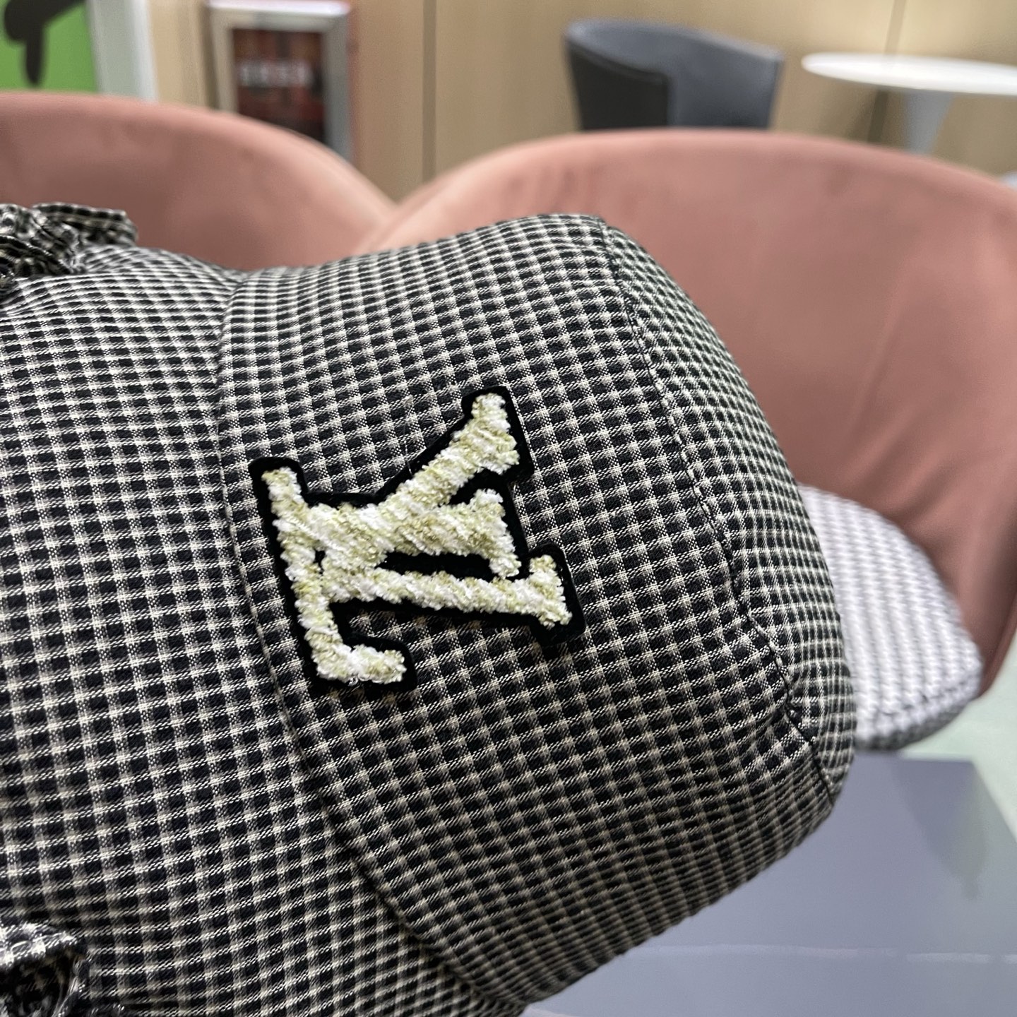 LV路易威登 韩版花边格纹渔夫帽子女春秋季时尚显脸小盆帽 户外出游防晒遮阳帽