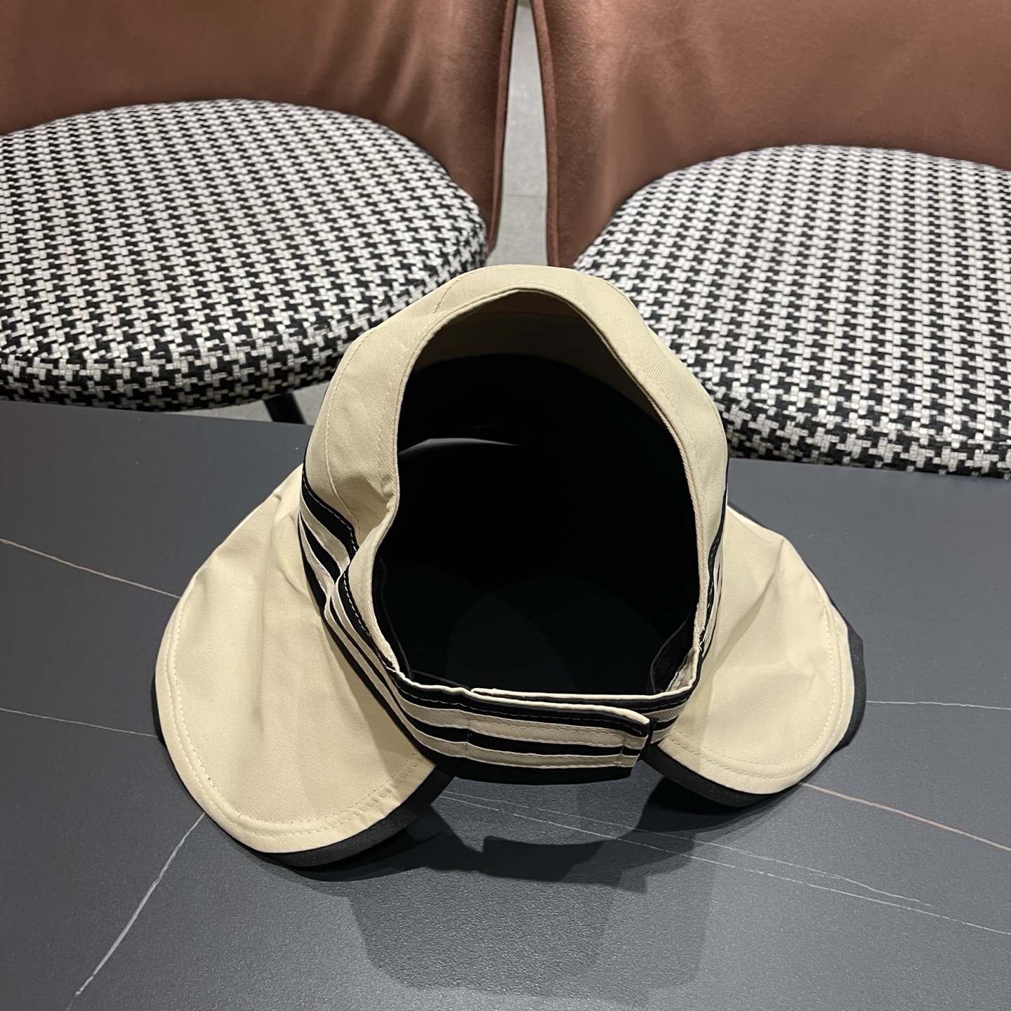 MONCLER（蒙口） 空顶防晒帽夏季帽子女薄款黑胶大帽檐遮阳 帽防紫外线太阳帽沙滩帽