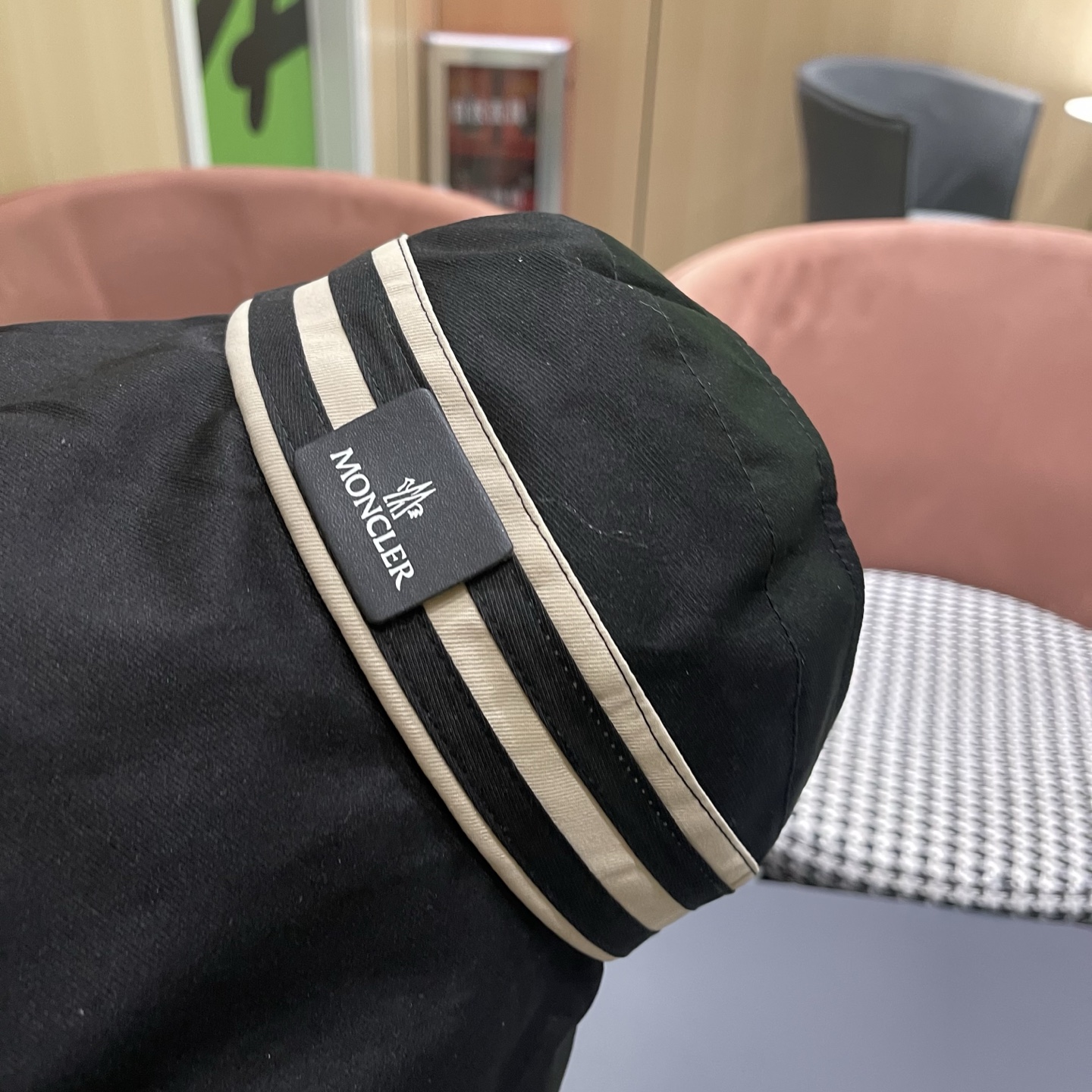 MONCLER（蒙口） 空顶防晒帽夏季帽子女薄款黑胶大帽檐遮阳 帽防紫外线太阳帽沙滩帽