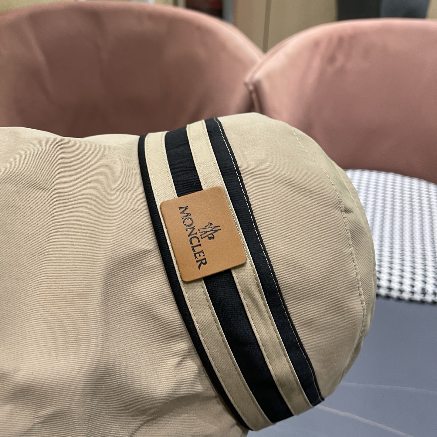 MONCLER（蒙口） 空顶防晒帽夏季帽子女薄款黑胶大帽檐遮阳 帽防紫外线太阳帽沙滩帽
