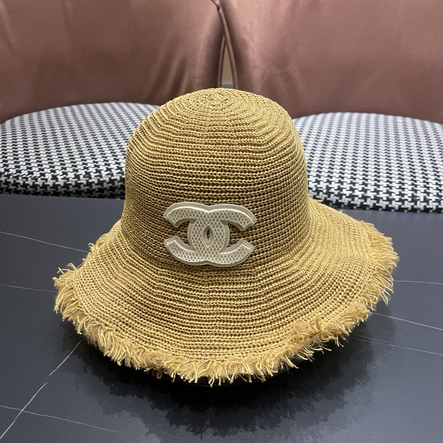 CHANEL香奈儿 日系夏季遮阳渔夫帽女新款海边度假大檐沙滩帽子防晒透气太阳盆帽