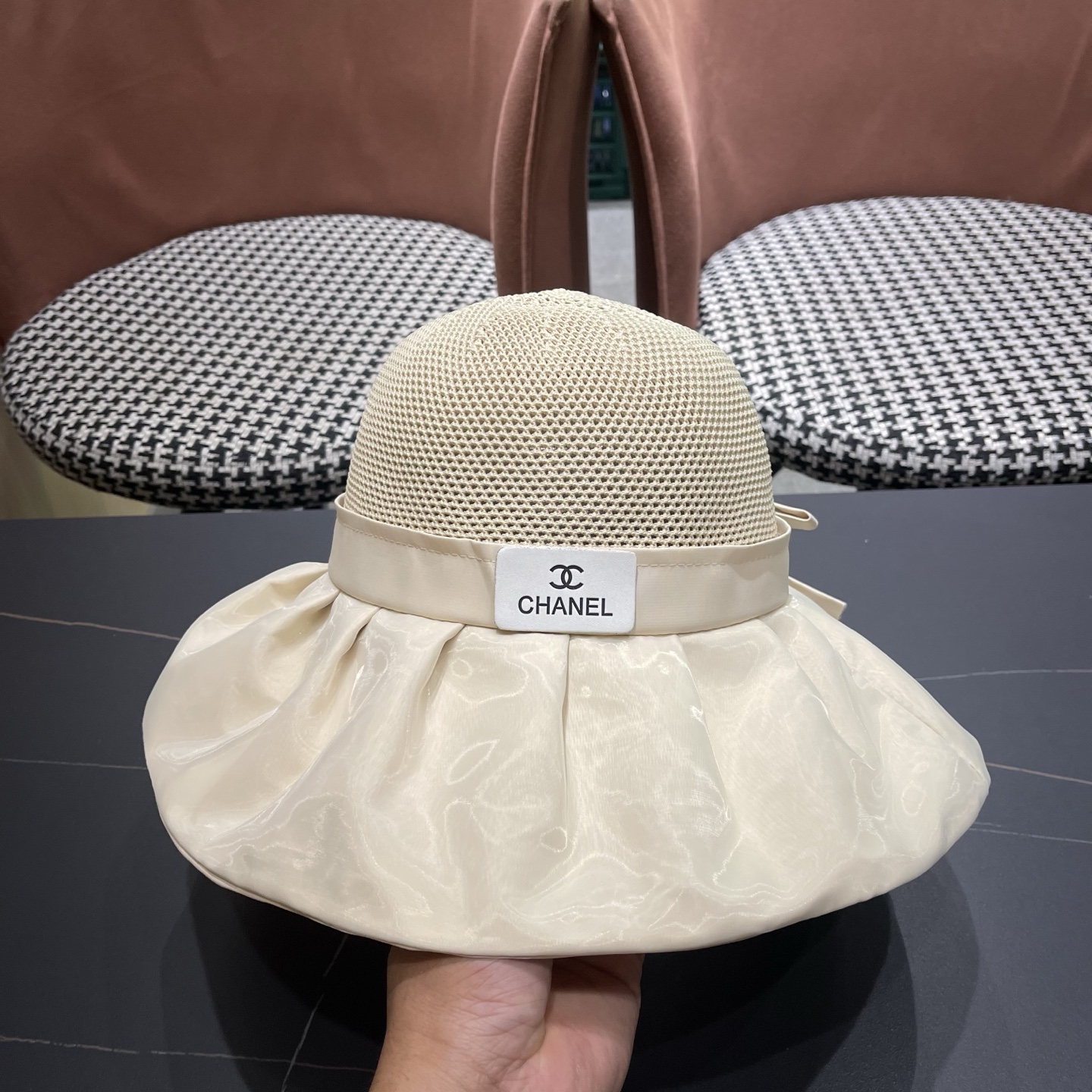 CHANEL香奈儿 富柜大帽檐防晒帽女夏季防紫外线新款遮脸 渔夫帽折叠遮阳太阳帽子