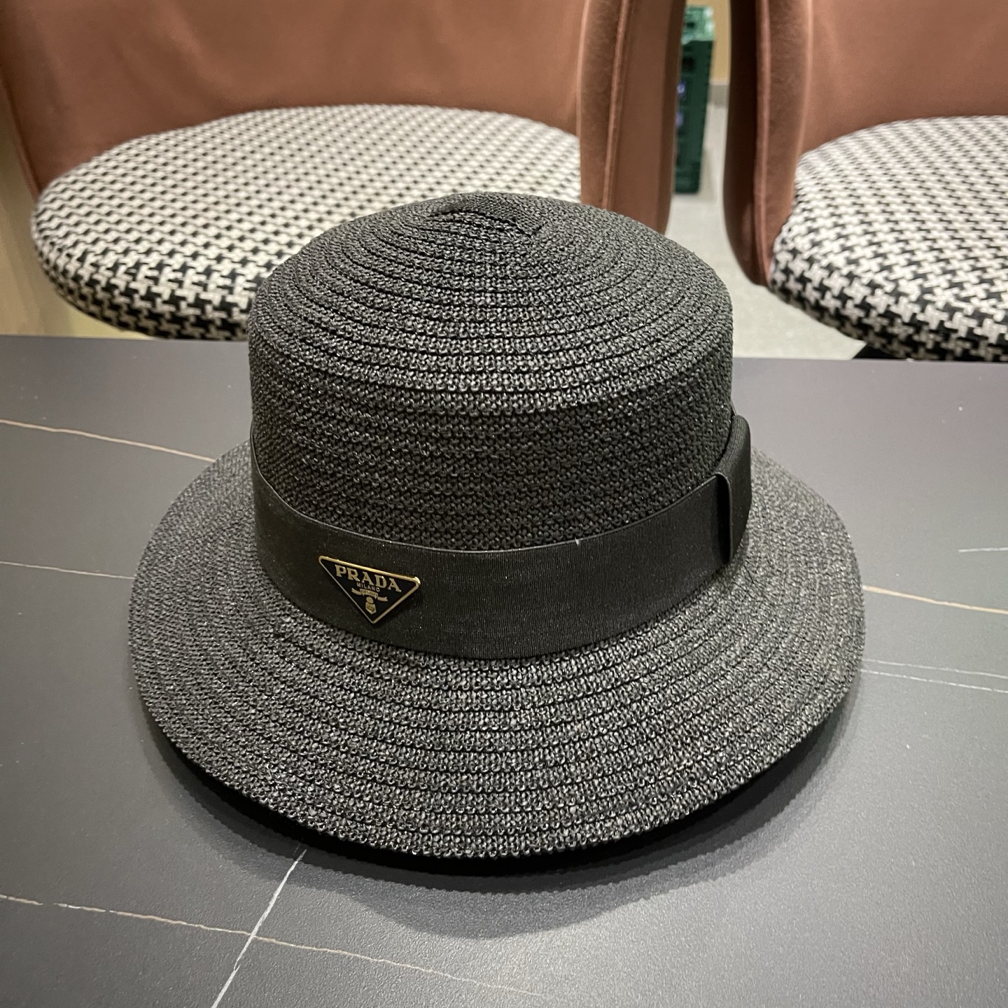 普拉达Prada新款礼帽，遮阳草帽，头围57cm