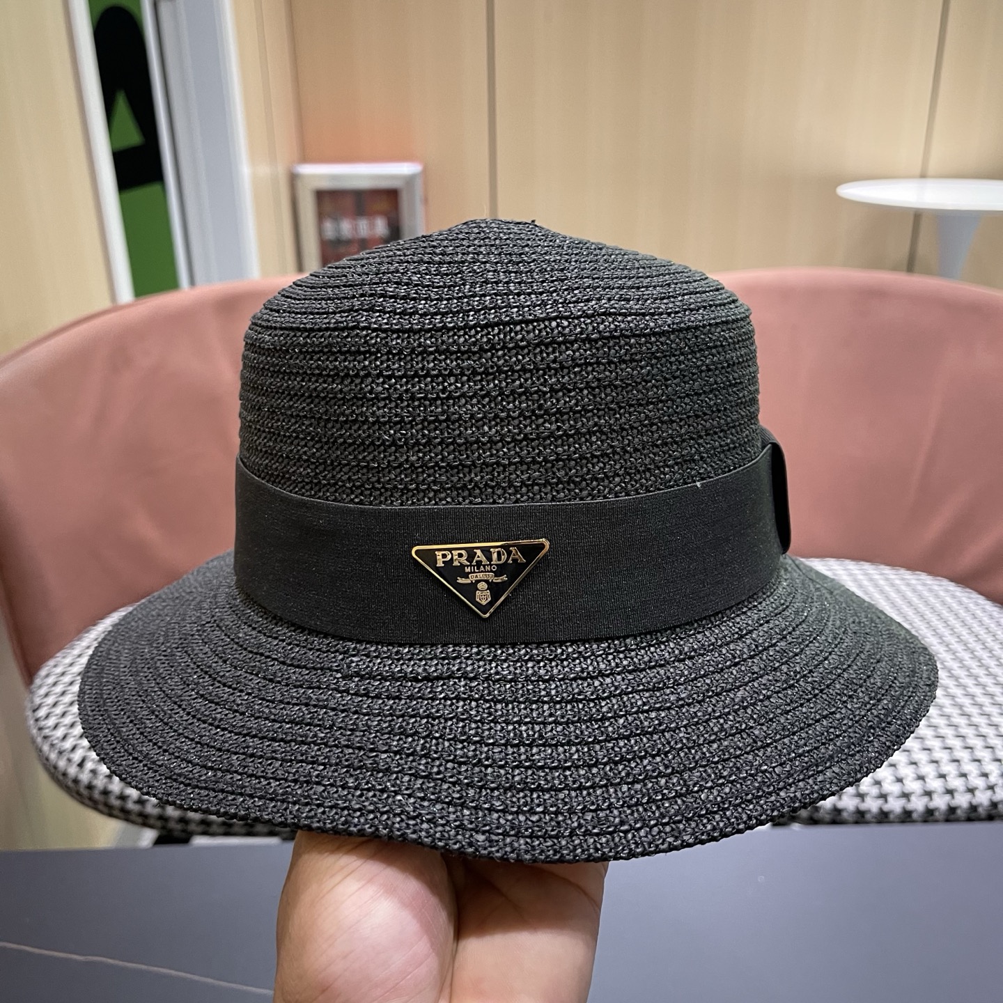 普拉达Prada新款礼帽，遮阳草帽，头围57cm