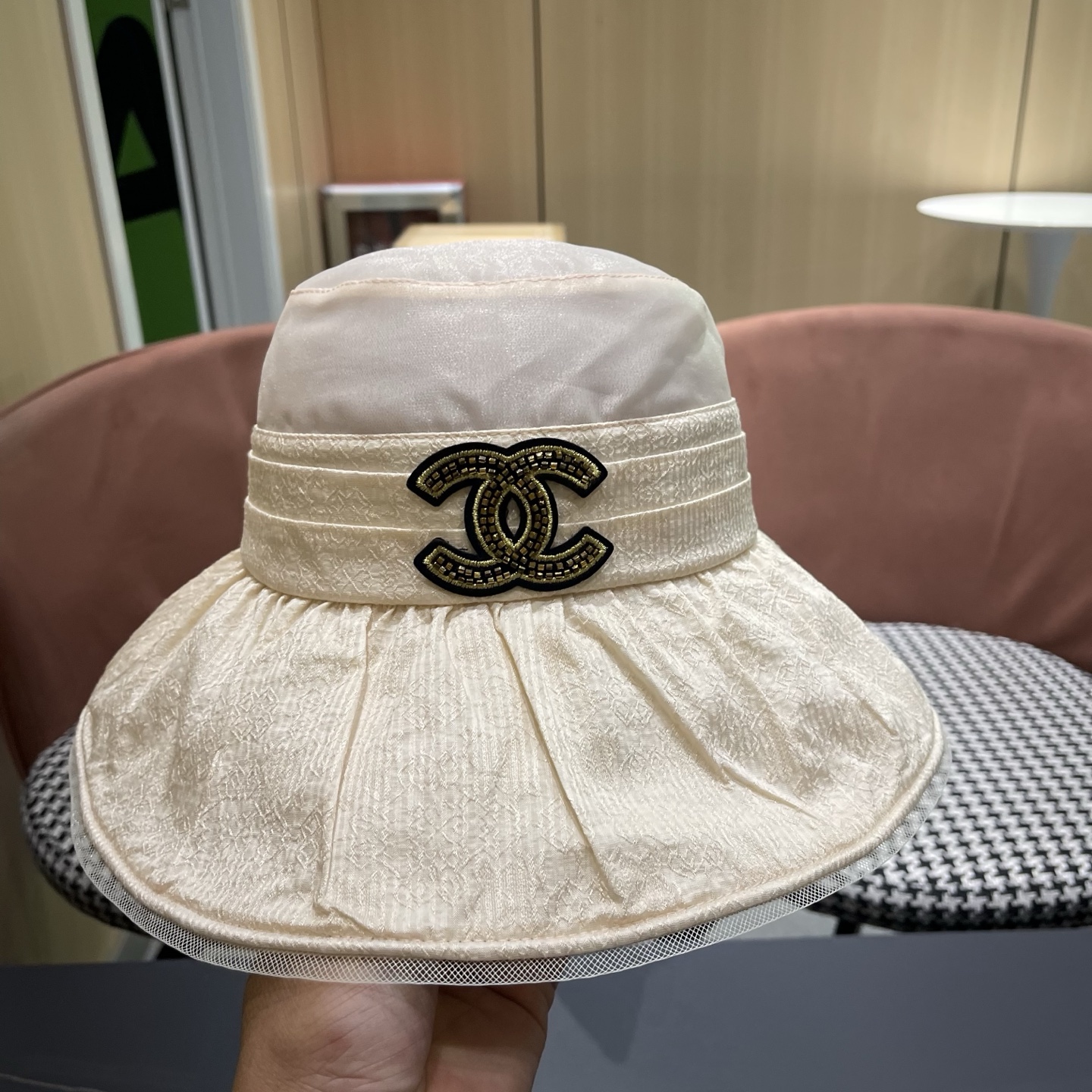 CHANEL香夸儿 防晒帽女2026春新款大帽檐遮阳帽防紫外线透气渔夫帽
