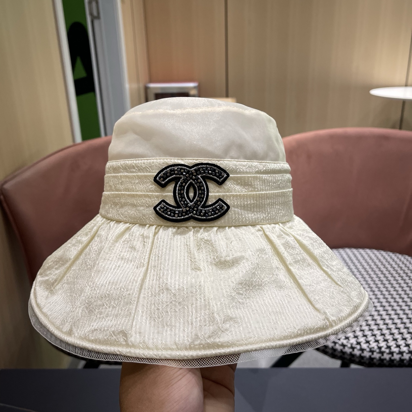 CHANEL香夸儿 防晒帽女2026春新款大帽檐遮阳帽防紫外线透气渔夫帽