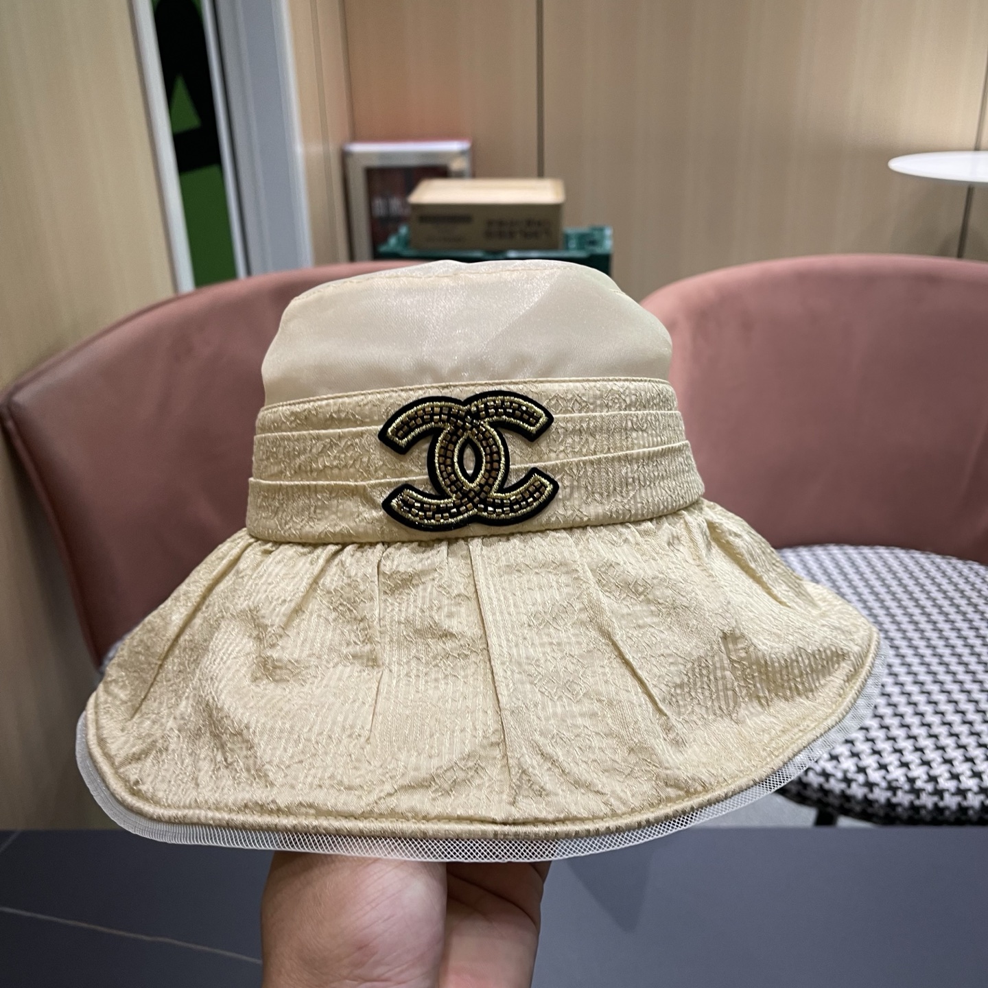 CHANEL香夸儿 防晒帽女2026春新款大帽檐遮阳帽防紫外线透气渔夫帽