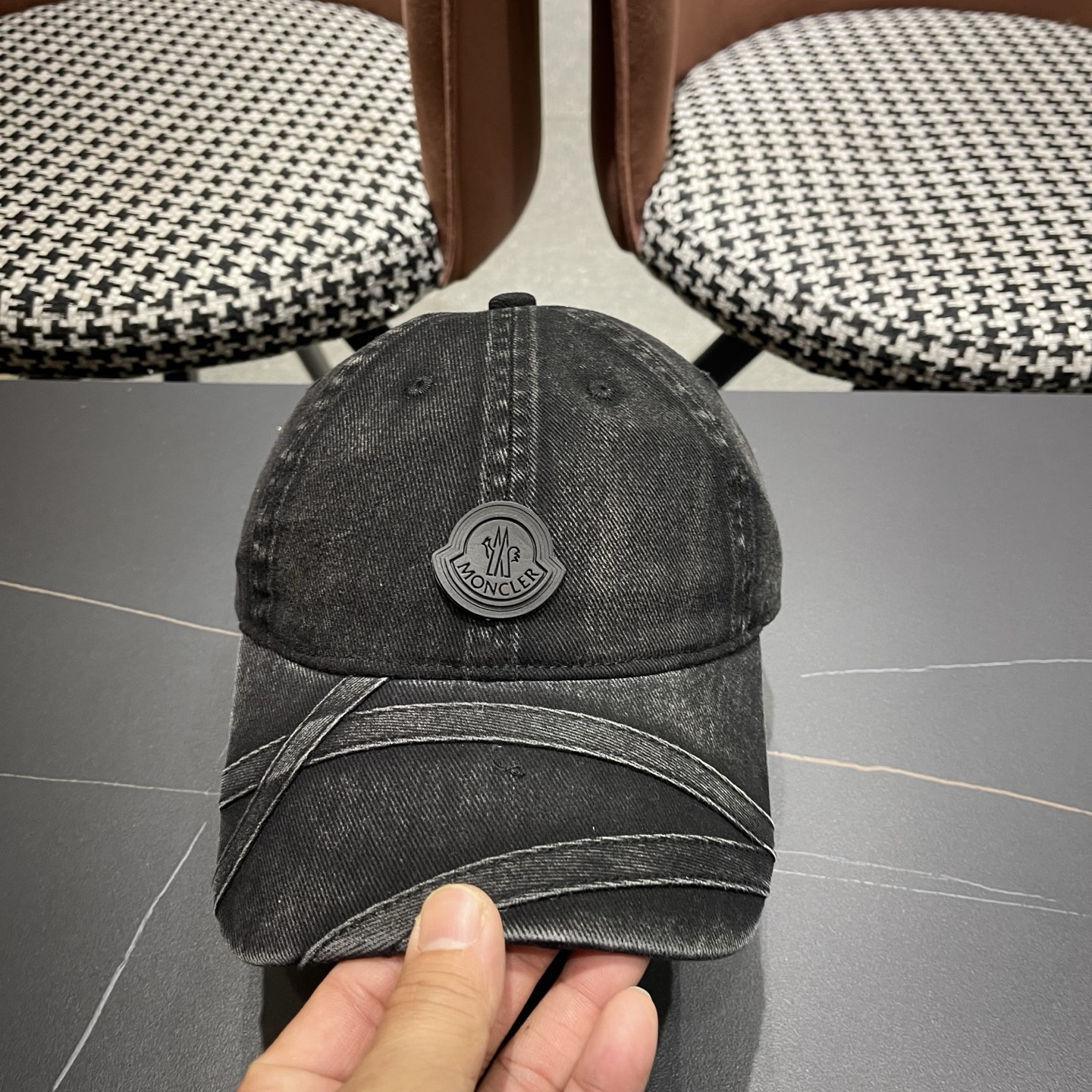 MONCLER蒙口新款洗水做旧棒球帽，男女同款，网红同款