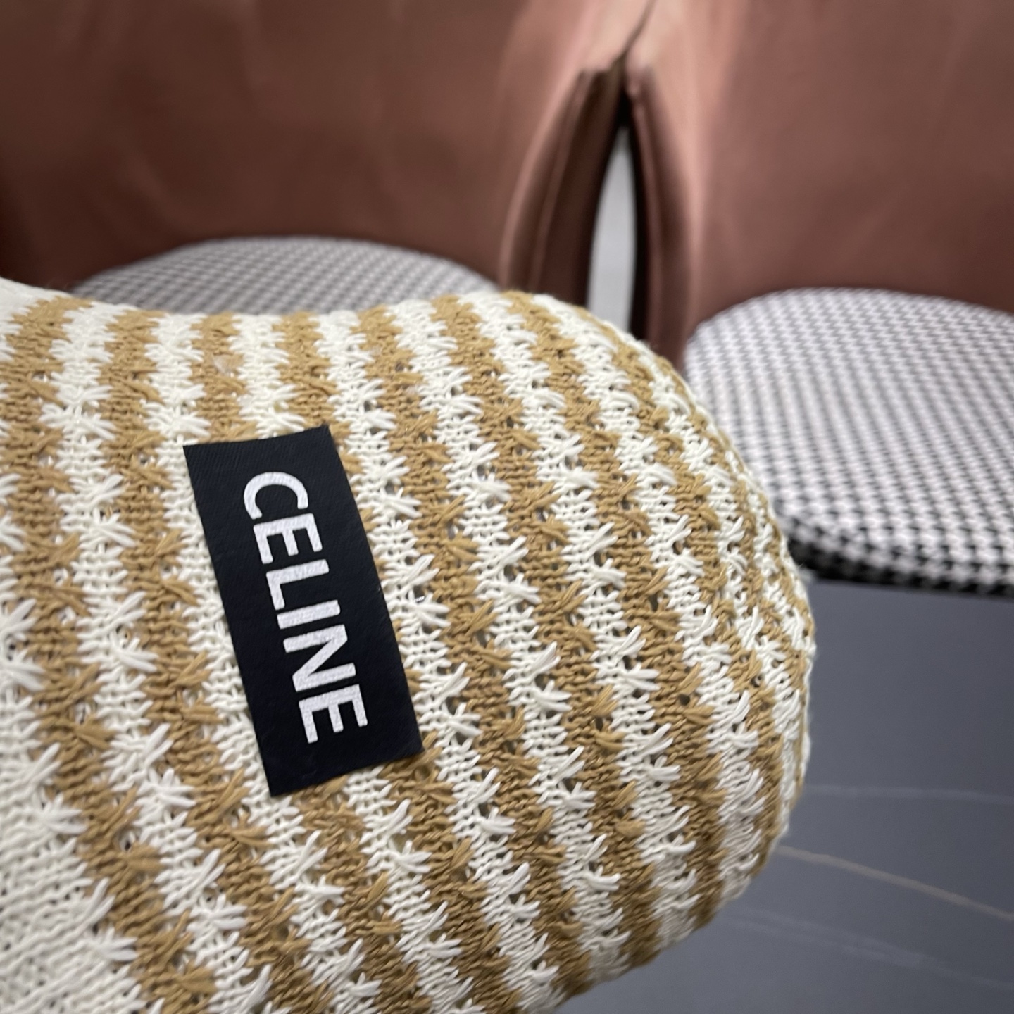 Celine 赛琳 韩版小清新条纹镂空渔夫帽子女春夏 薄款透气遮阳百搭盆帽显脸小