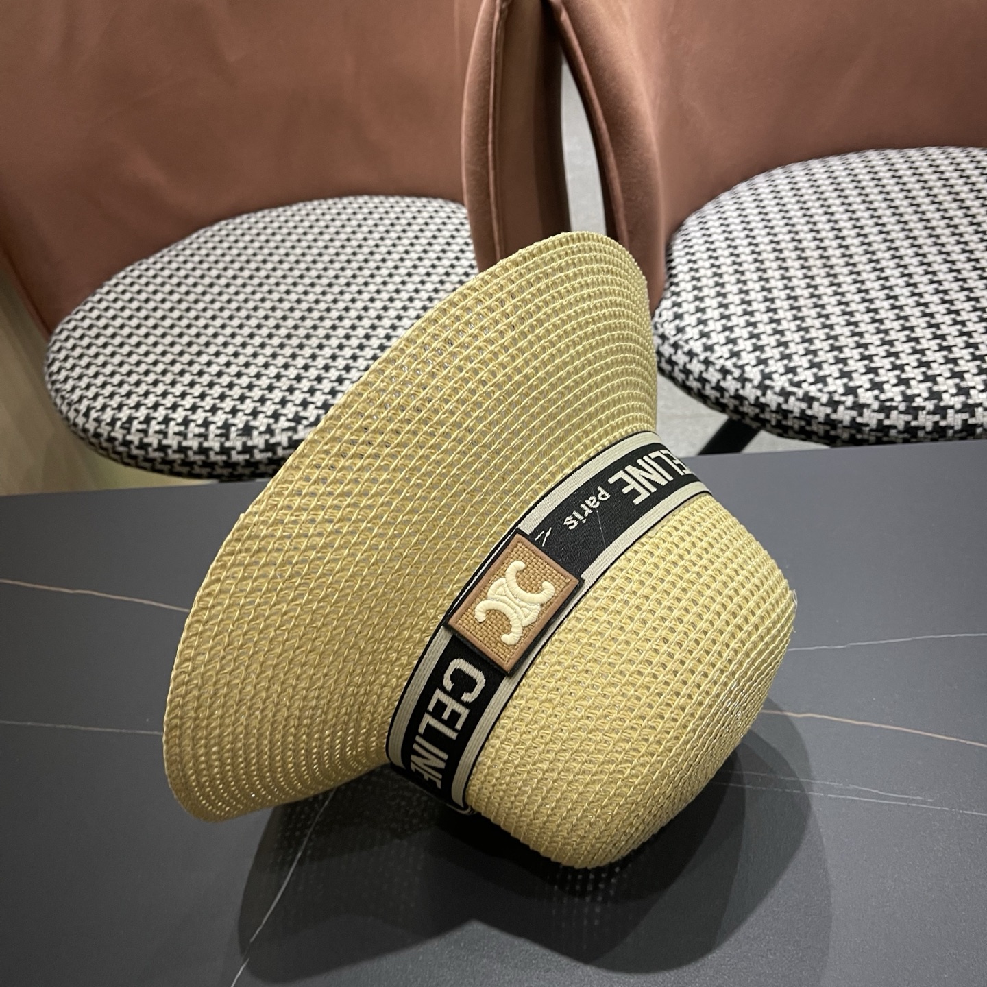 【CELINE赛琳】新款织带款镂空编织草帽，度假休闲必备，优雅大方的一款