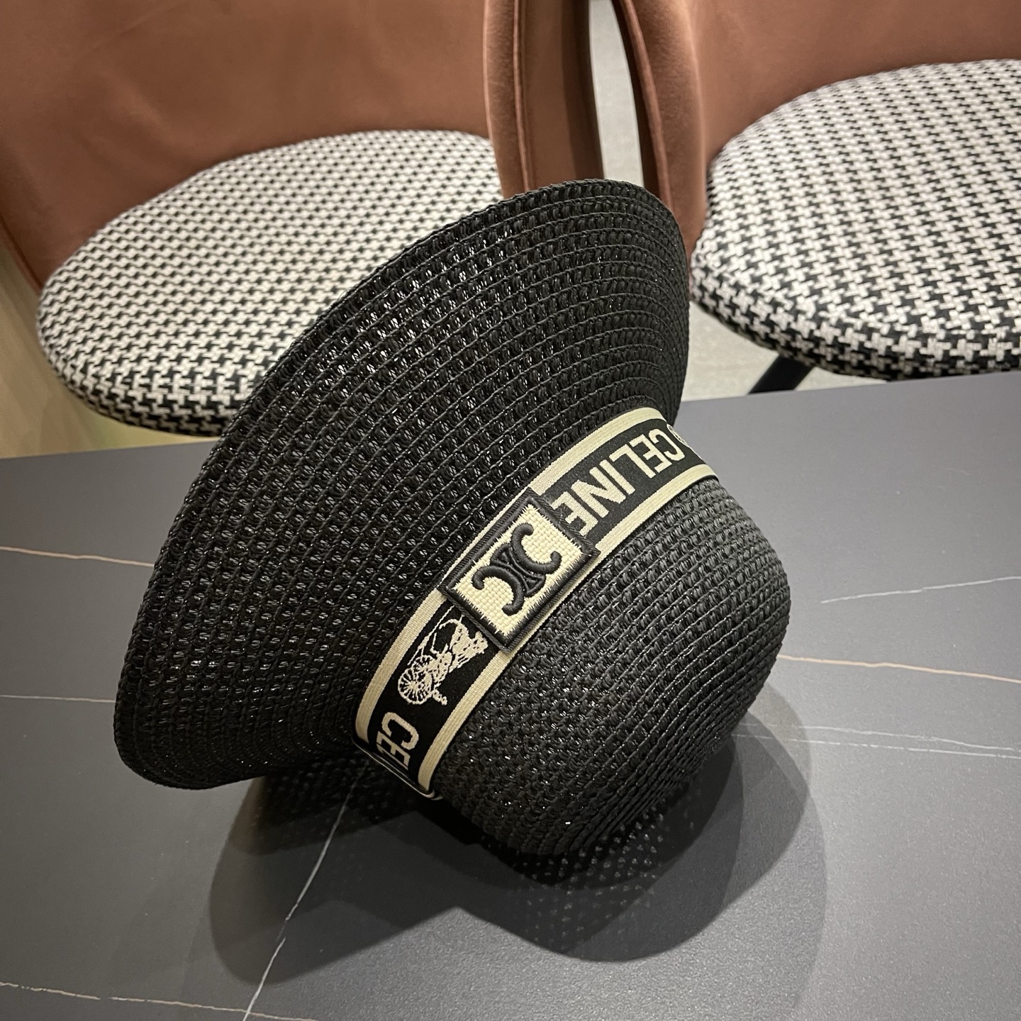 【CELINE赛琳】新款织带款镂空编织草帽，度假休闲必备，优雅大方的一款