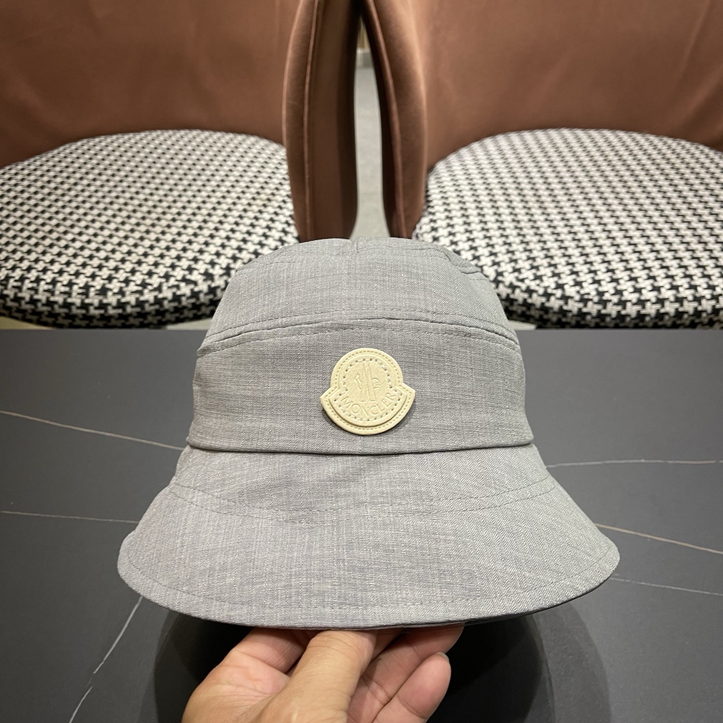 MONCLER（蒙口） 日系系带蝴蝶结盆帽春款小众渔夫帽女休闲百搭显脸小防晒帽子