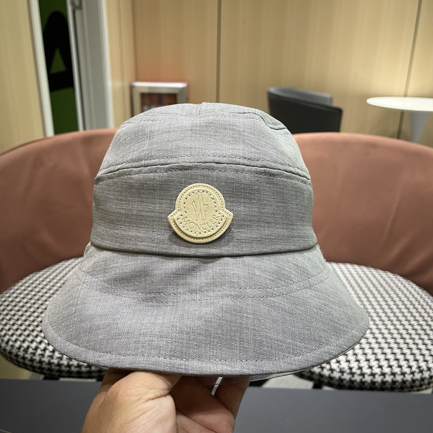 MONCLER（蒙口） 日系系带蝴蝶结盆帽春款小众渔夫帽女休闲百搭显脸小防晒帽子