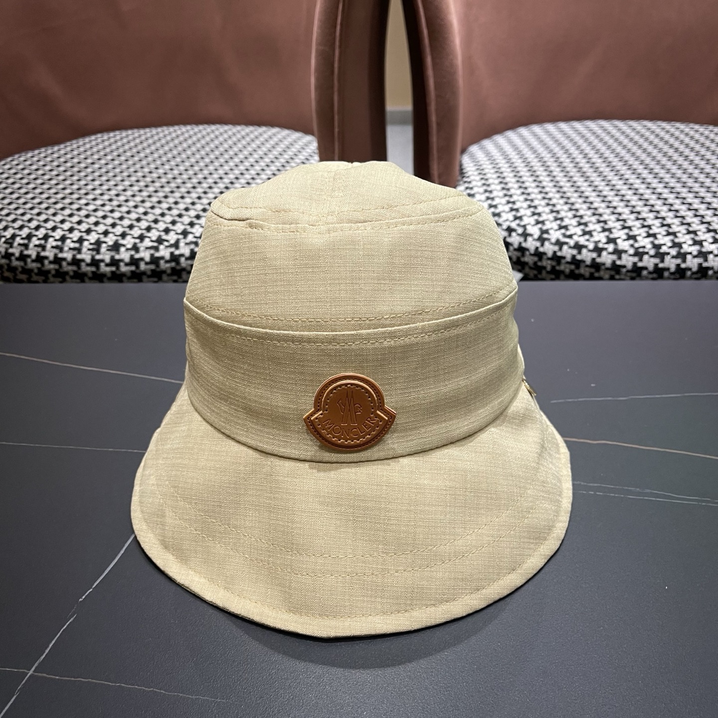 MONCLER（蒙口） 日系系带蝴蝶结盆帽春款小众渔夫帽女休闲百搭显脸小防晒帽子