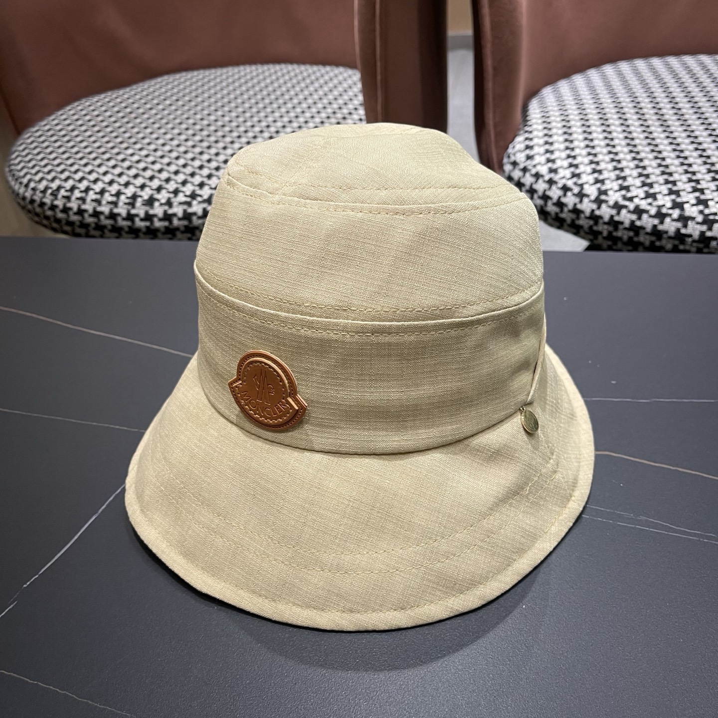 MONCLER（蒙口） 日系系带蝴蝶结盆帽春款小众渔夫帽女休闲百搭显脸小防晒帽子