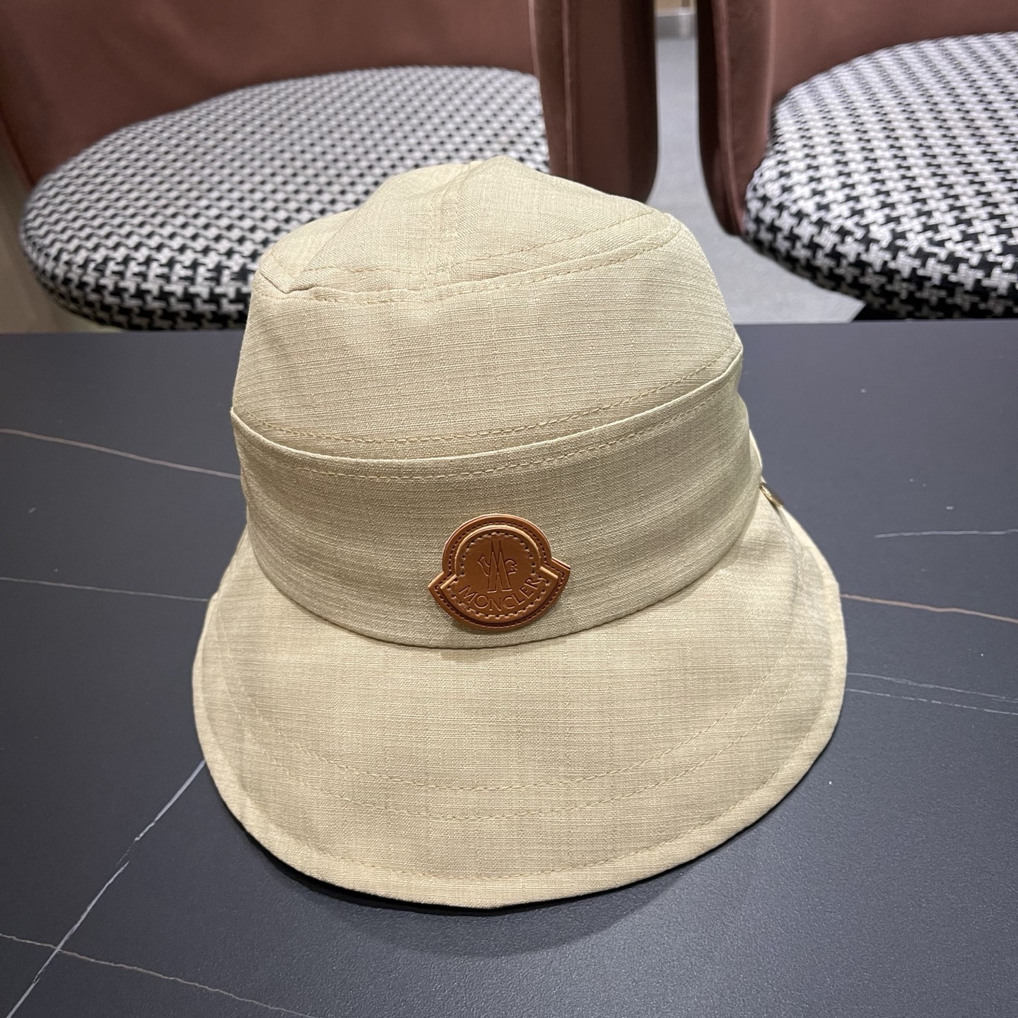 MONCLER（蒙口） 日系系带蝴蝶结盆帽春款小众渔夫帽女休闲百搭显脸小防晒帽子