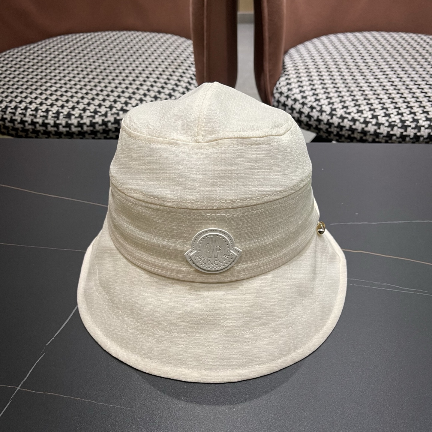 MONCLER（蒙口） 日系系带蝴蝶结盆帽春款小众渔夫帽女休闲百搭显脸小防晒帽子
