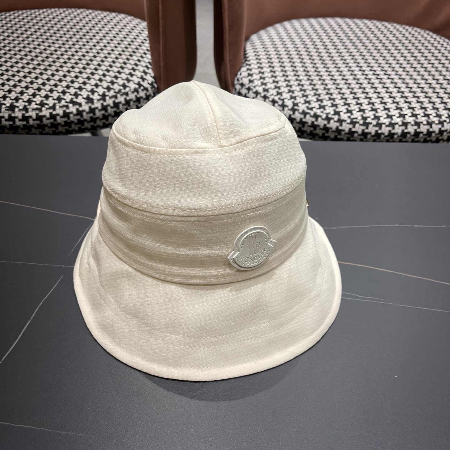 MONCLER（蒙口） 日系系带蝴蝶结盆帽春款小众渔夫帽女休闲百搭显脸小防晒帽子