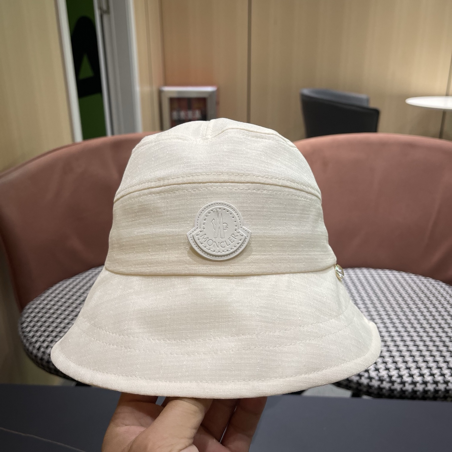 MONCLER（蒙口） 日系系带蝴蝶结盆帽春款小众渔夫帽女休闲百搭显脸小防晒帽子