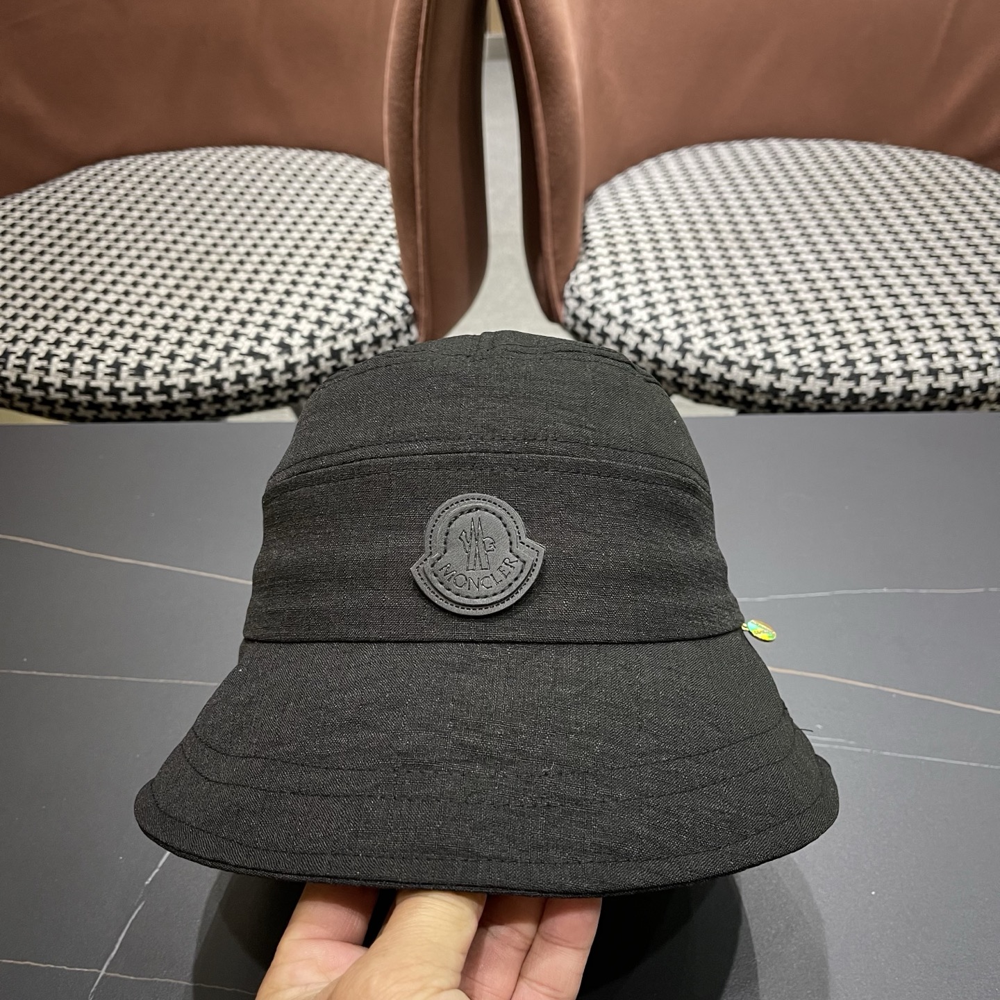 MONCLER（蒙口） 日系系带蝴蝶结盆帽春款小众渔夫帽女休闲百搭显脸小防晒帽子