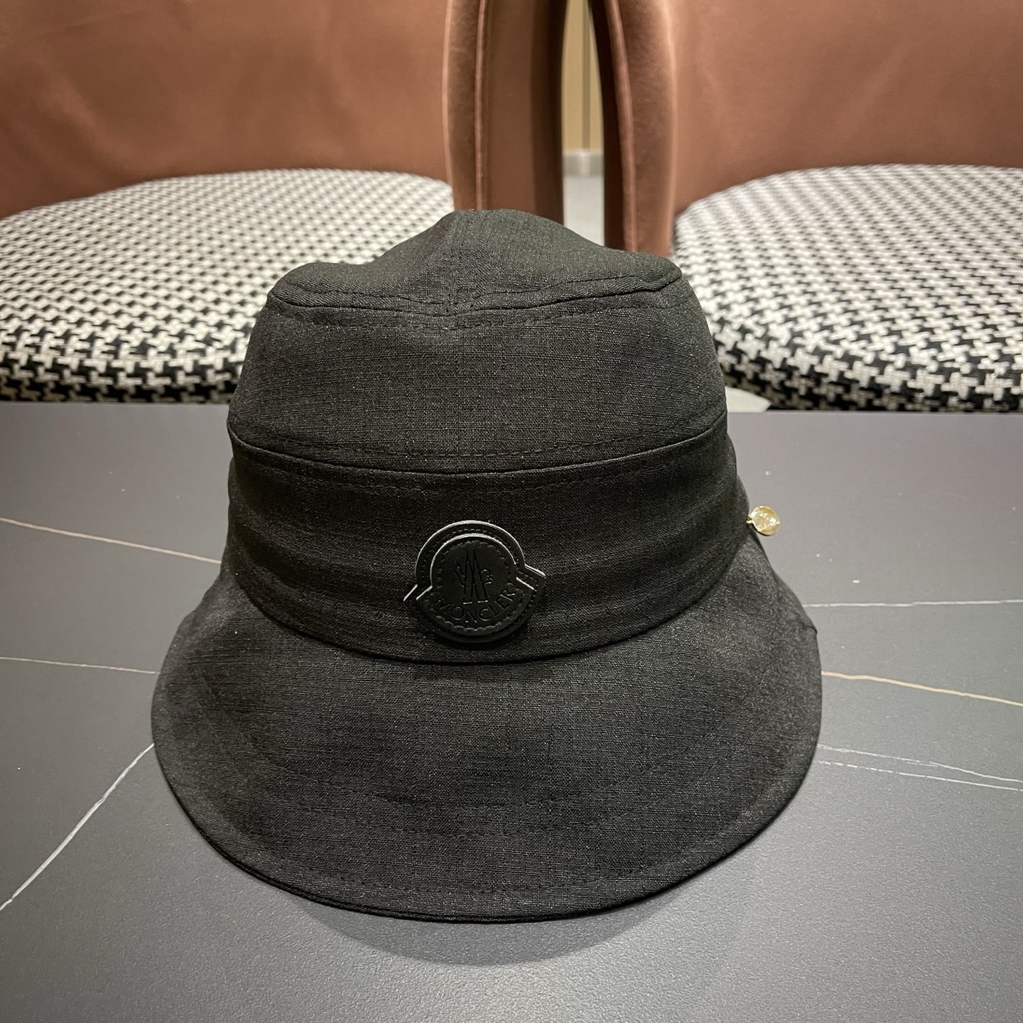 MONCLER（蒙口） 日系系带蝴蝶结盆帽春款小众渔夫帽女休闲百搭显脸小防晒帽子